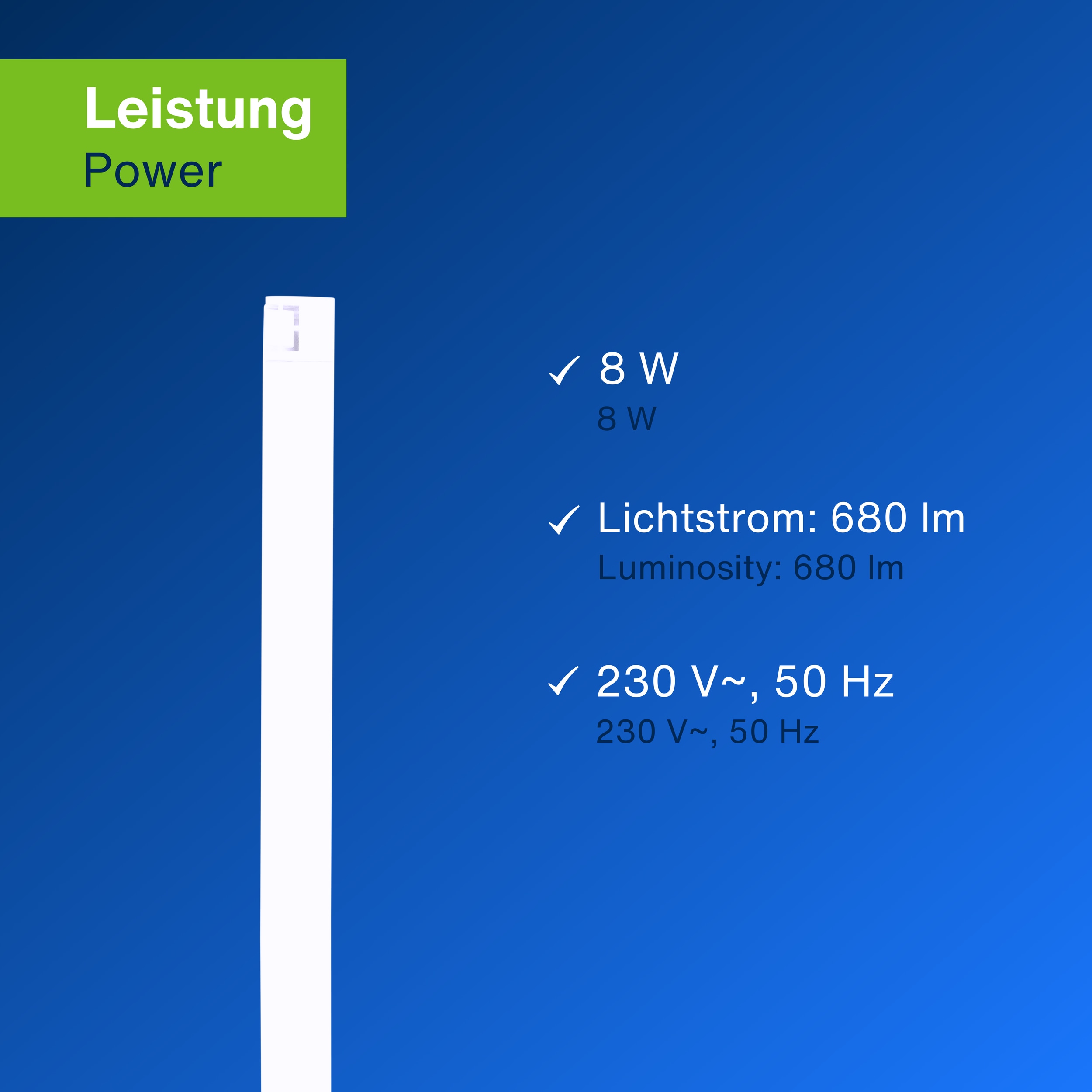REV LED-Unterbauleuchte, 8W, 3000K, 680lm, warmweiß, IP20, 60 cm