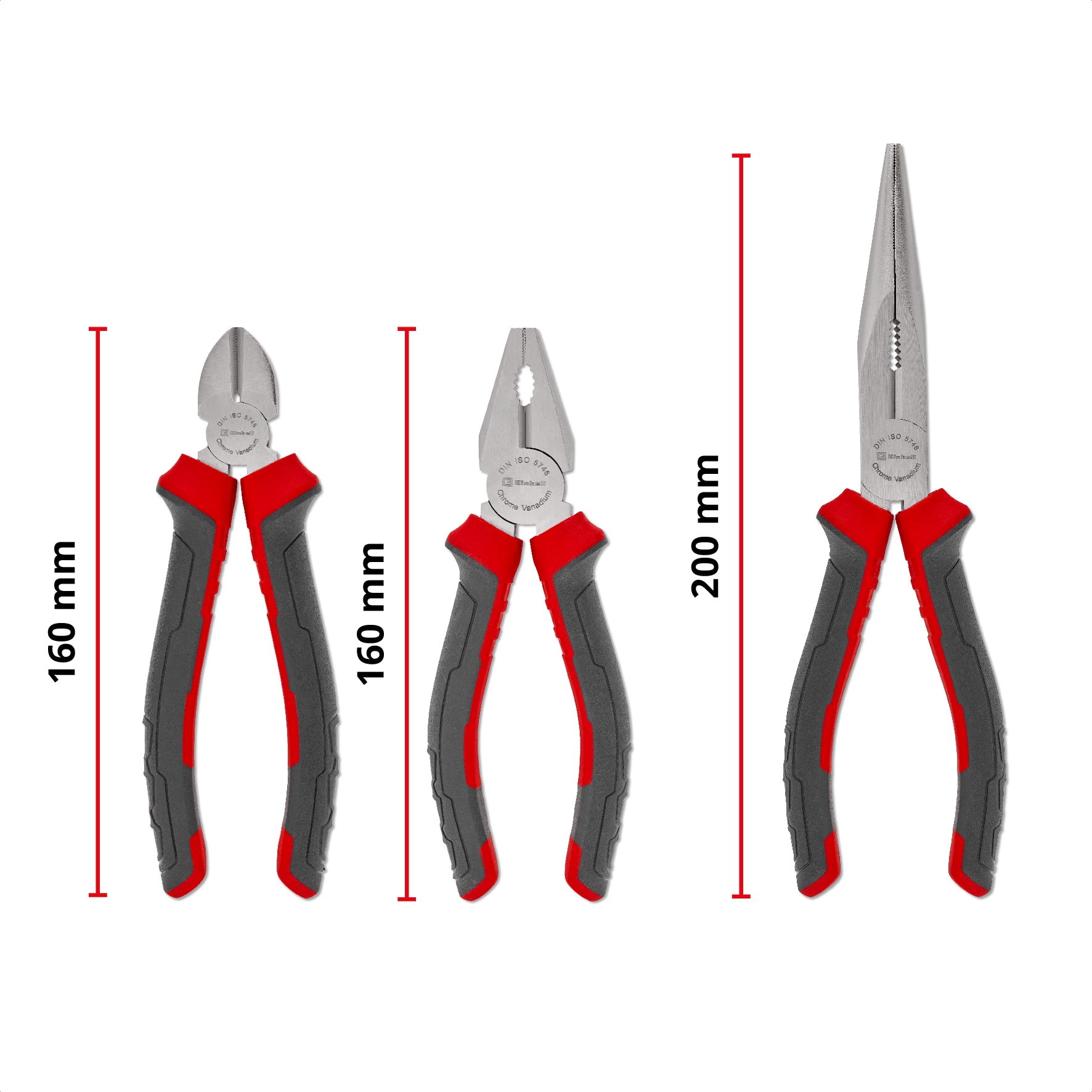 EINHELL Zangen-Set, 370530, 160/200 mm, 3-teilig
