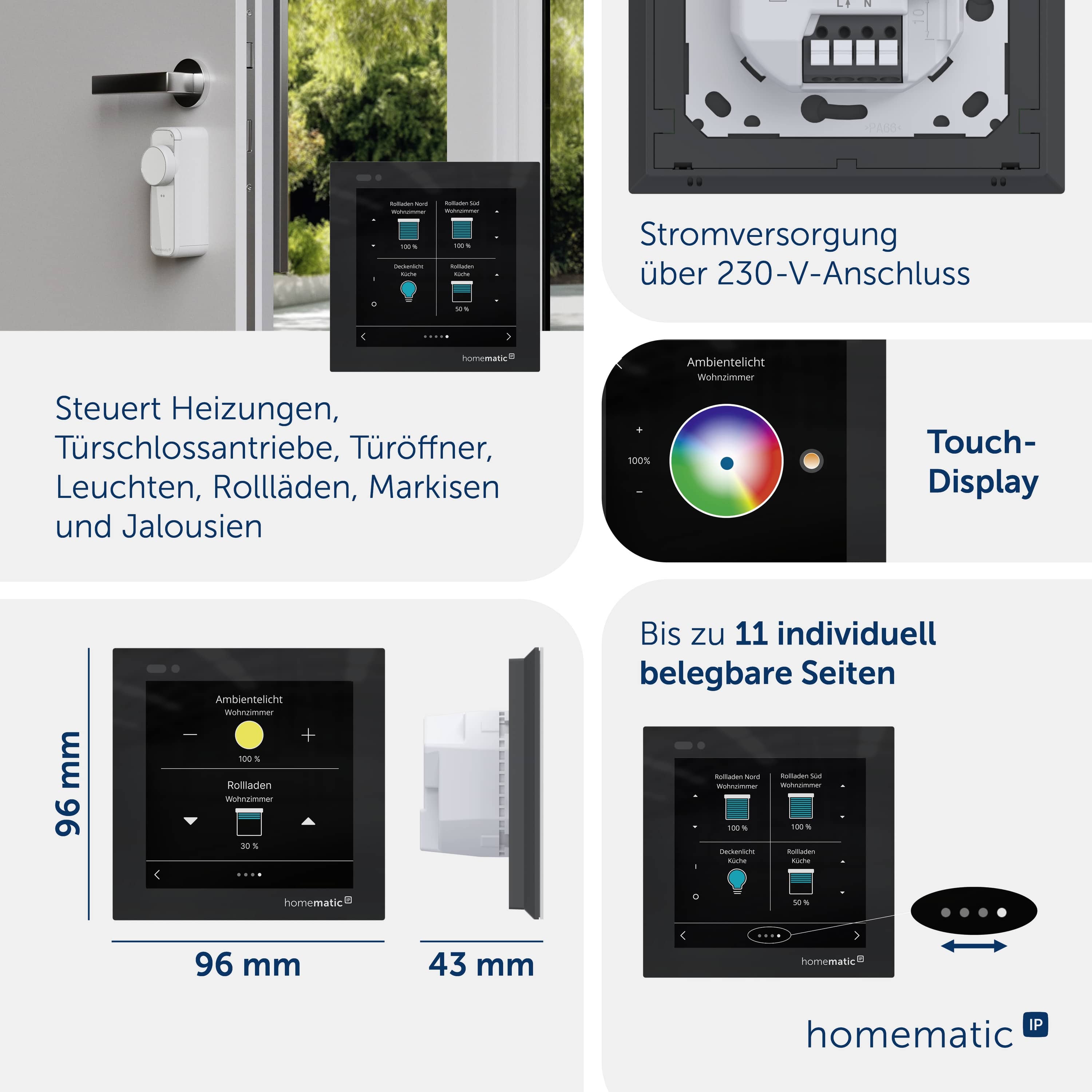 HOMEMATIC IP 161937A0, Glasdisplay plus HOMEMATIC IP 161937A0, Glasdisplay plus