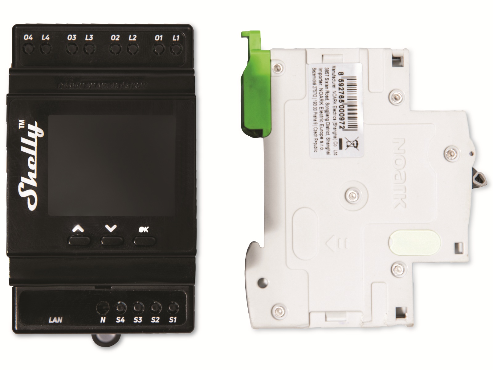 SHELLY WLAN-Schaltaktor Pro 4PM, 40 A, Bluetooth, LAN-Anschluss, Messfunktion