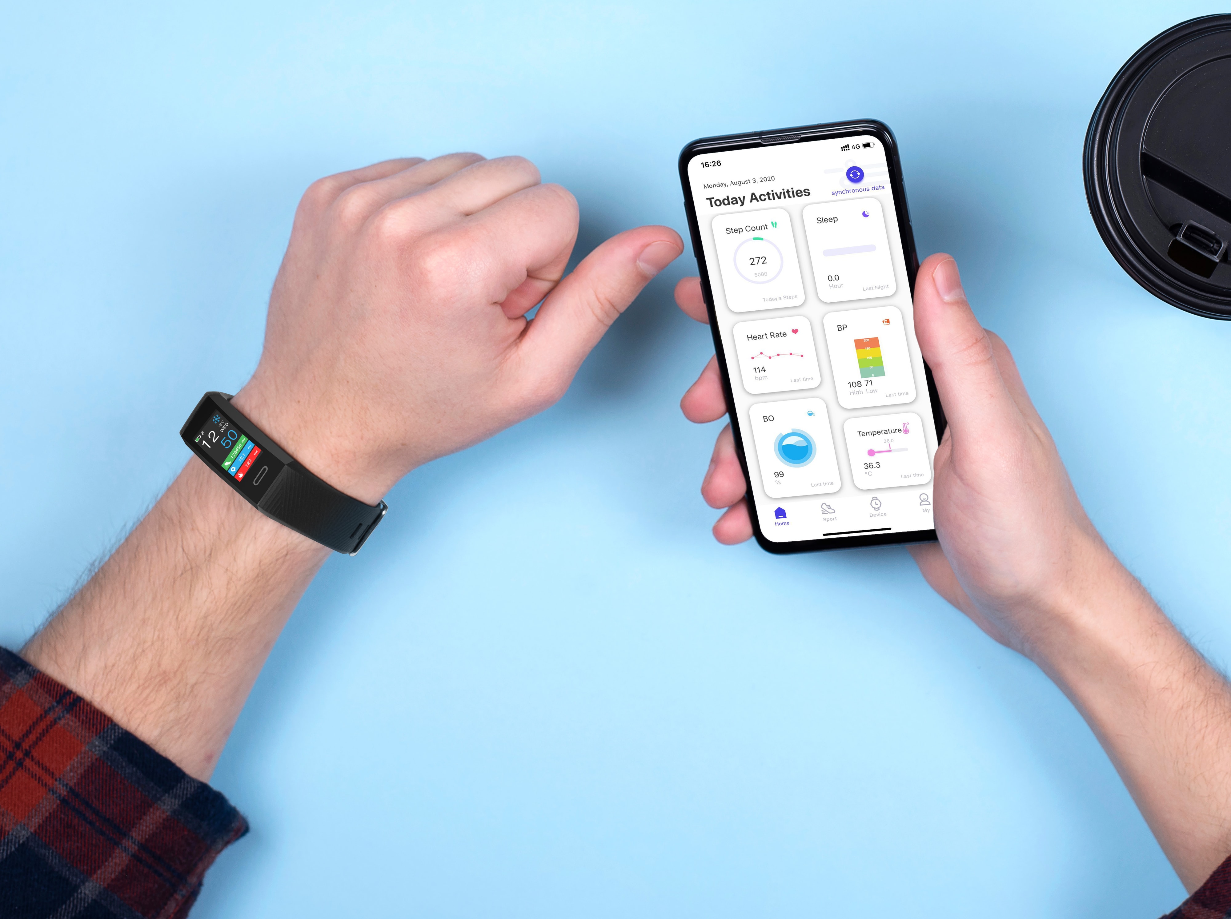 TECHNAXX Fitness-Tracker TX-HR7, mit Temperaturmessung