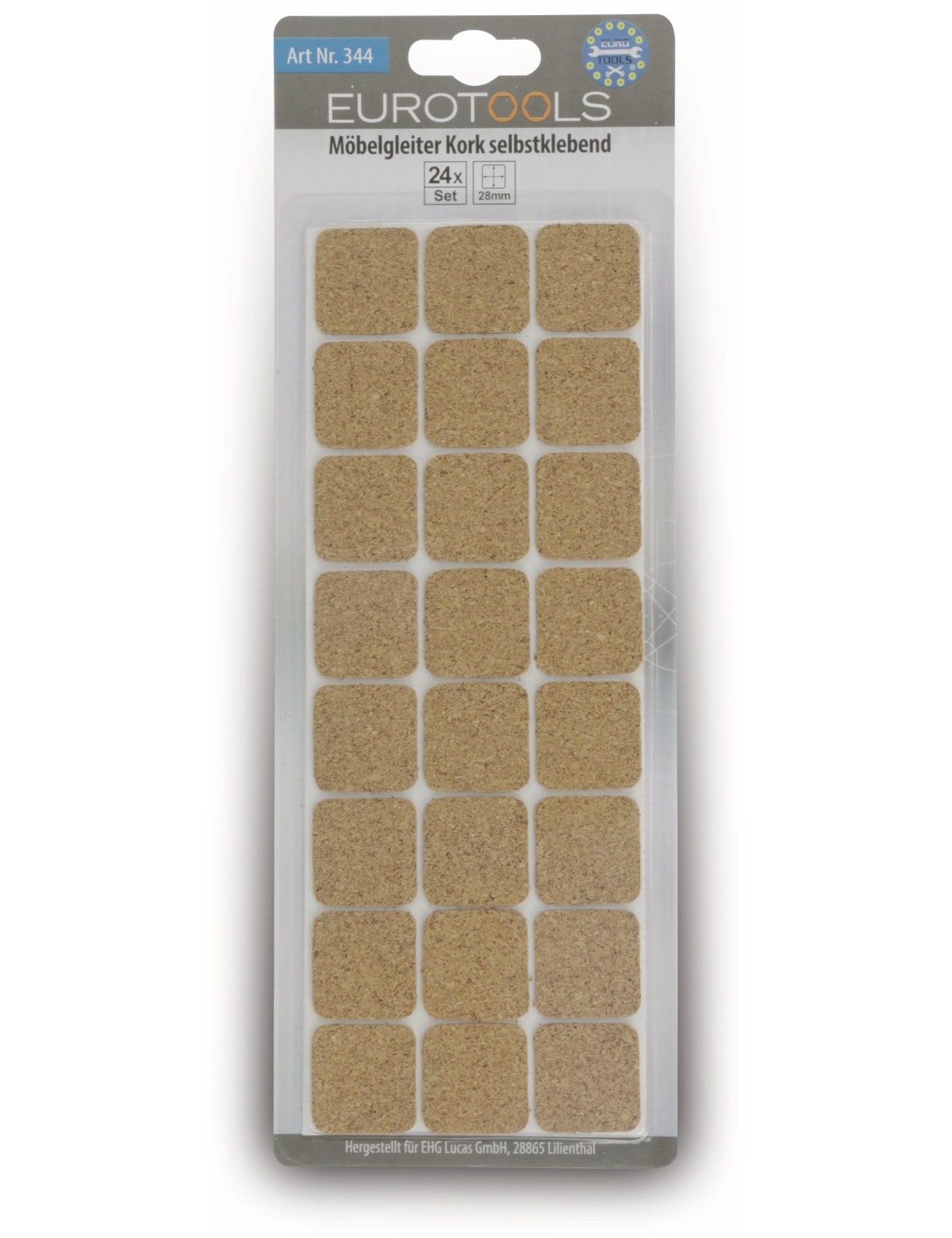 EUROTOOLS Möbelgleiter 344-NBFR, Kork, 28x28 mm, 24 Stück EUROTOOLS Möbelgleiter 344-NBFR, Kork, 28x28 mm, 24 Stück