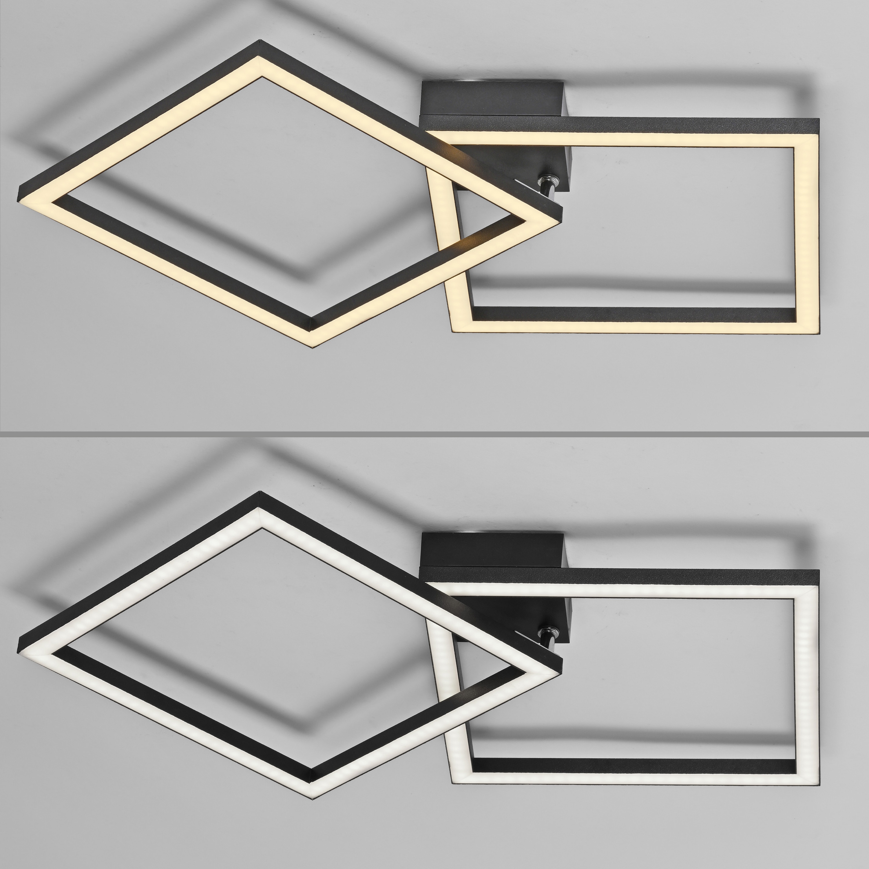 JUST LIGHT LED-Deckenleuchte 14708-18, 20W, 3000K, 2690lm, IP20, schwarz