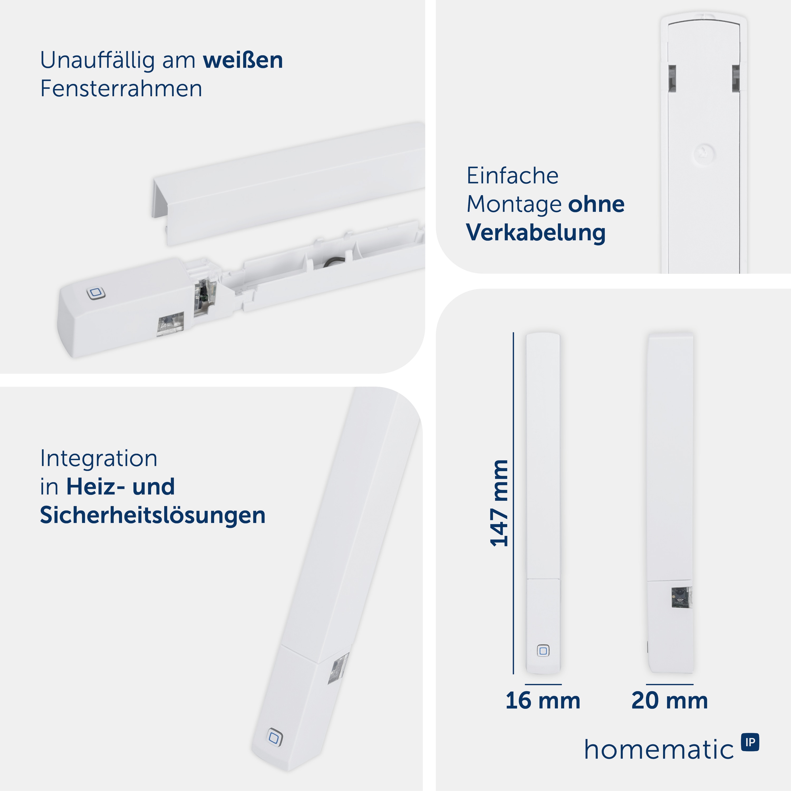 HOMEMATIC IP Fenster- und Türkontakt, 158603A0, optisch, plus