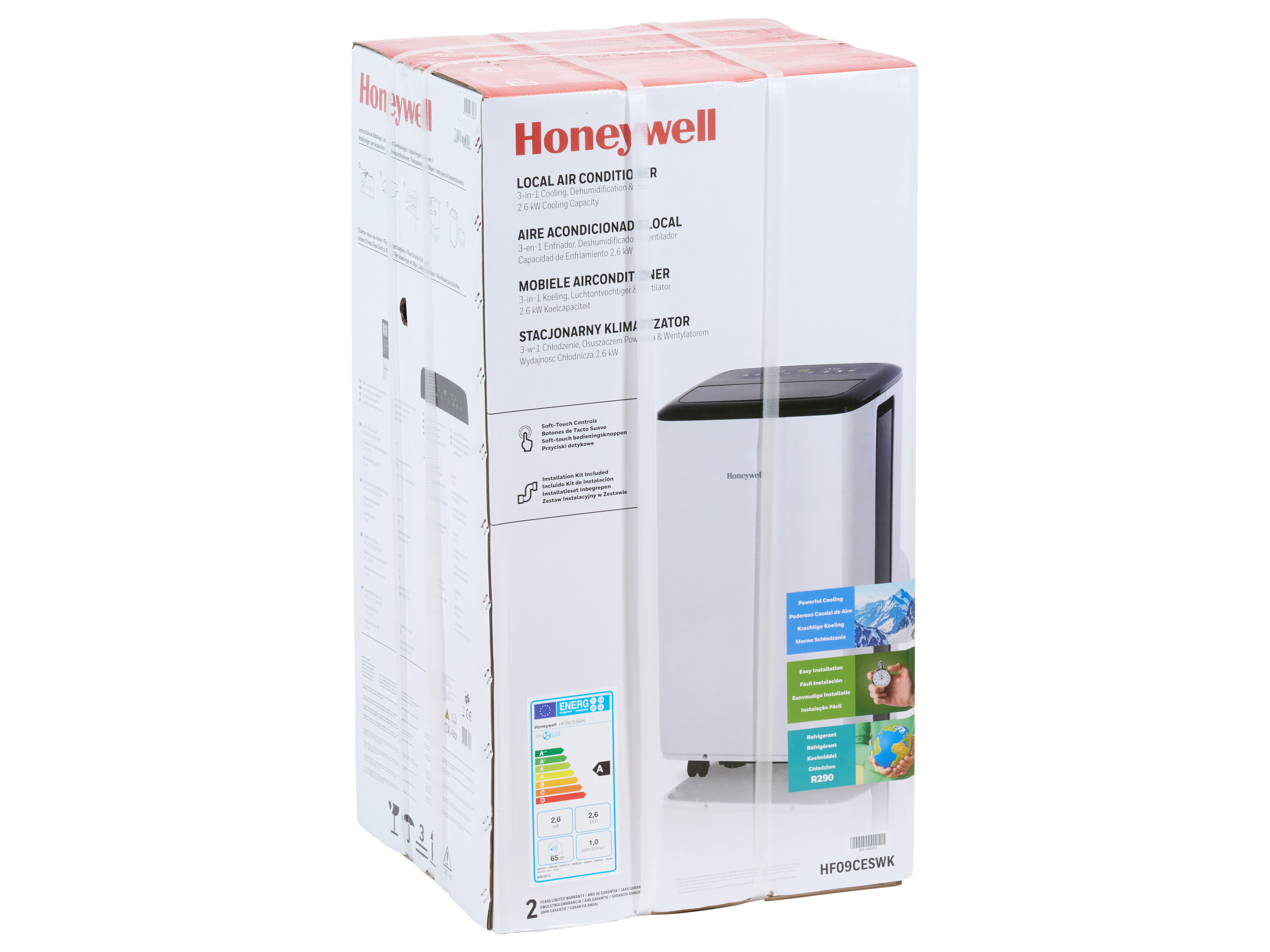 HONEYWELL Klimagerät HF09CESWK, 9000BTU/h, 2,6kW, 1,0kW/h, weis
