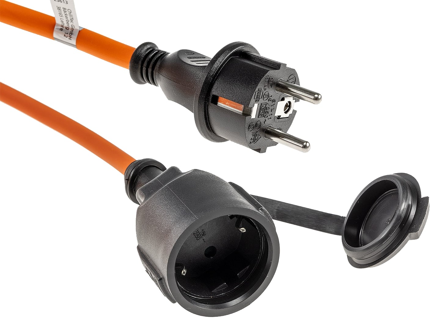 CHILITEC Gummi Schutzkontaktverlängerung, IP44, 25 m, orange CHILITEC Gummi Schutzkontaktverlängerung, IP44, 25 m, orange