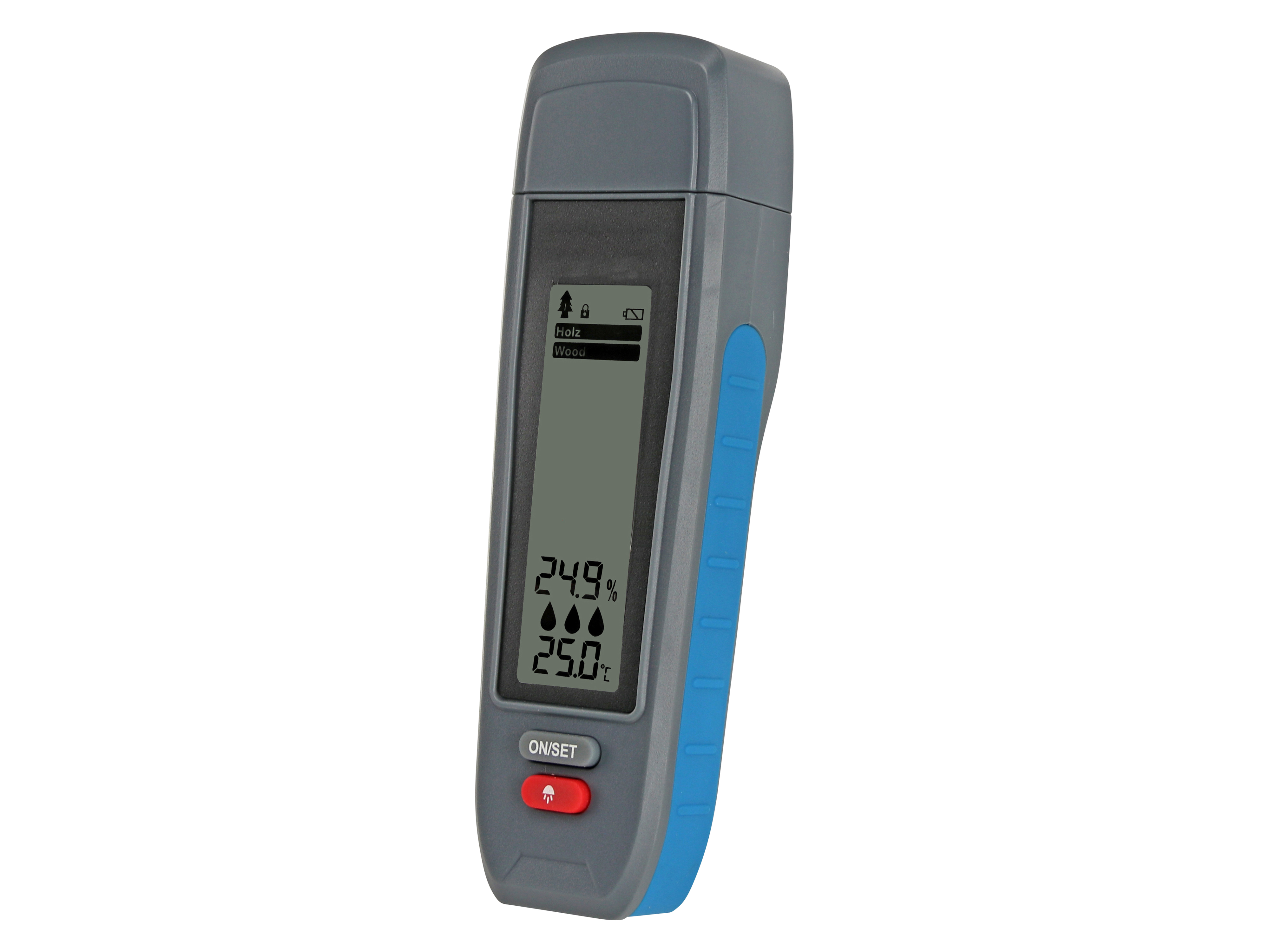 Feuchtigkeitsmessgerät für Holz und Baumaterialien, inkl. 2x Batterien