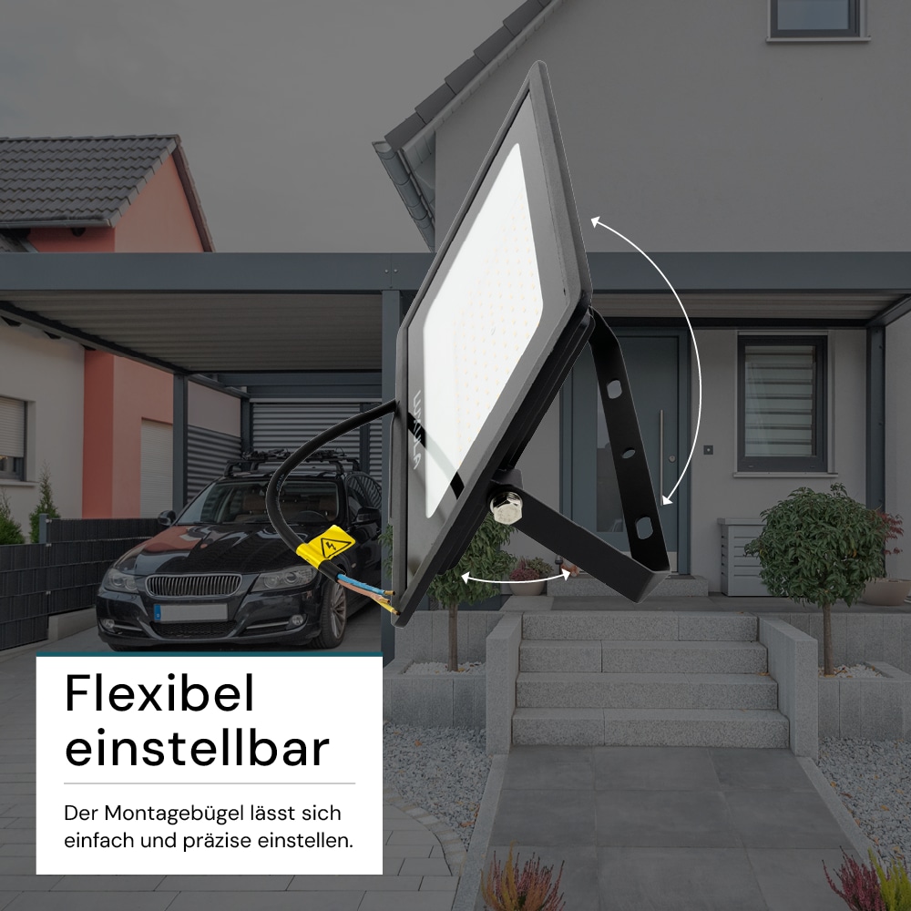 LUXULA LED-Fluter, EEK: F, 100W, 10000lm, 4000K, schwarz