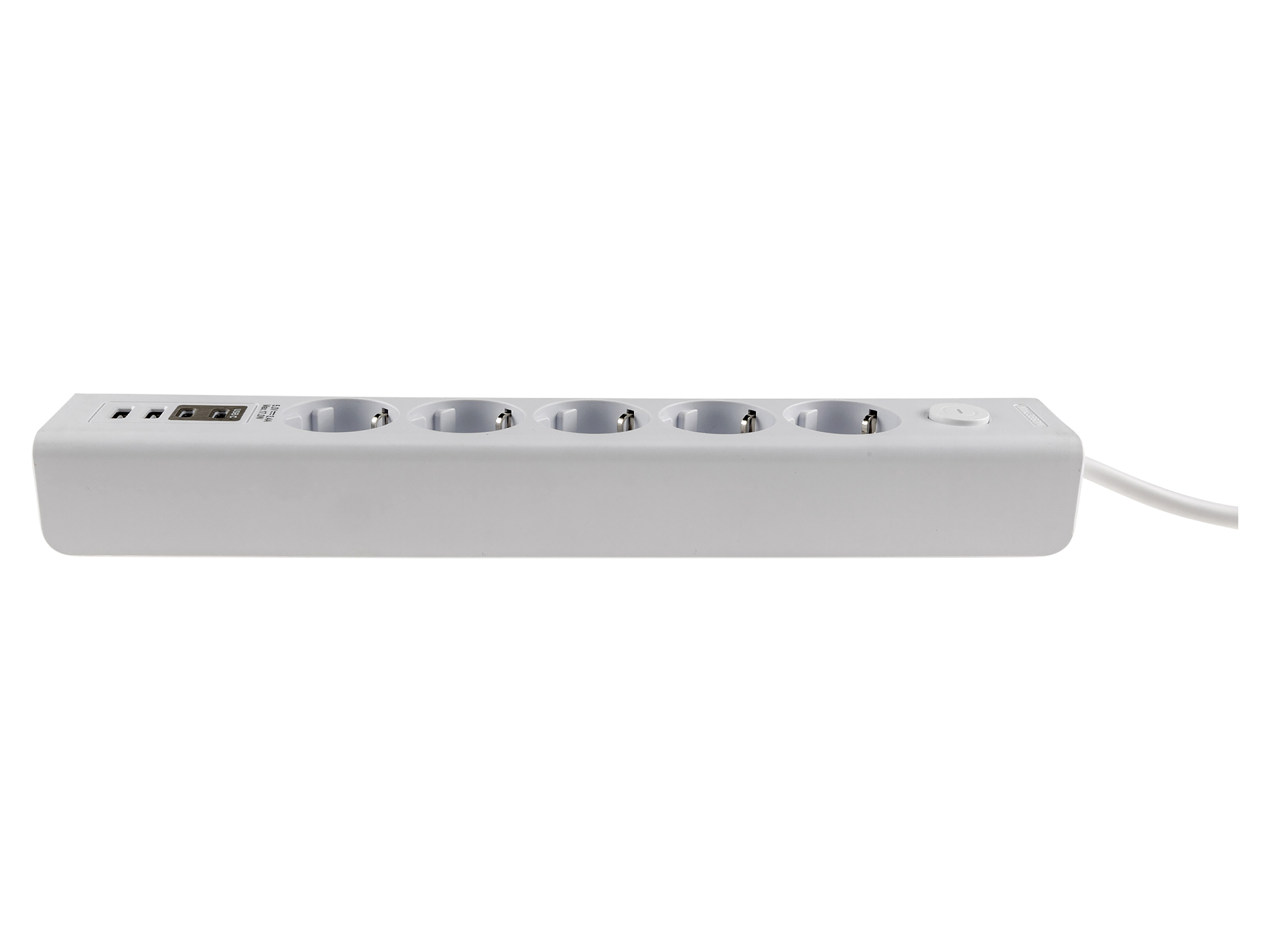 CHILITEC Steckdosenleiste, 5-fach, USB-A+C, 1,5 m Zuleitung, weiß