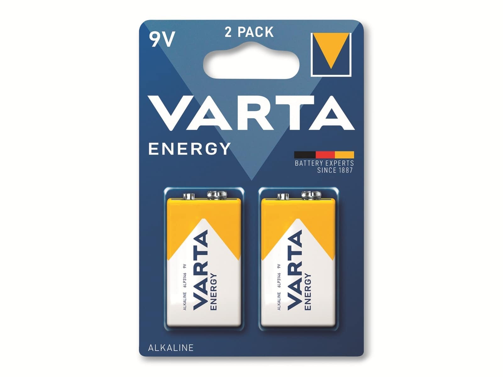 VARTA Batterie Alkaline, E-Block, 6LR61, 9V, Energy, 2 Stück VARTA Batterie Alkaline, E-Block, 6LR61, 9V, Energy, 2 Stück