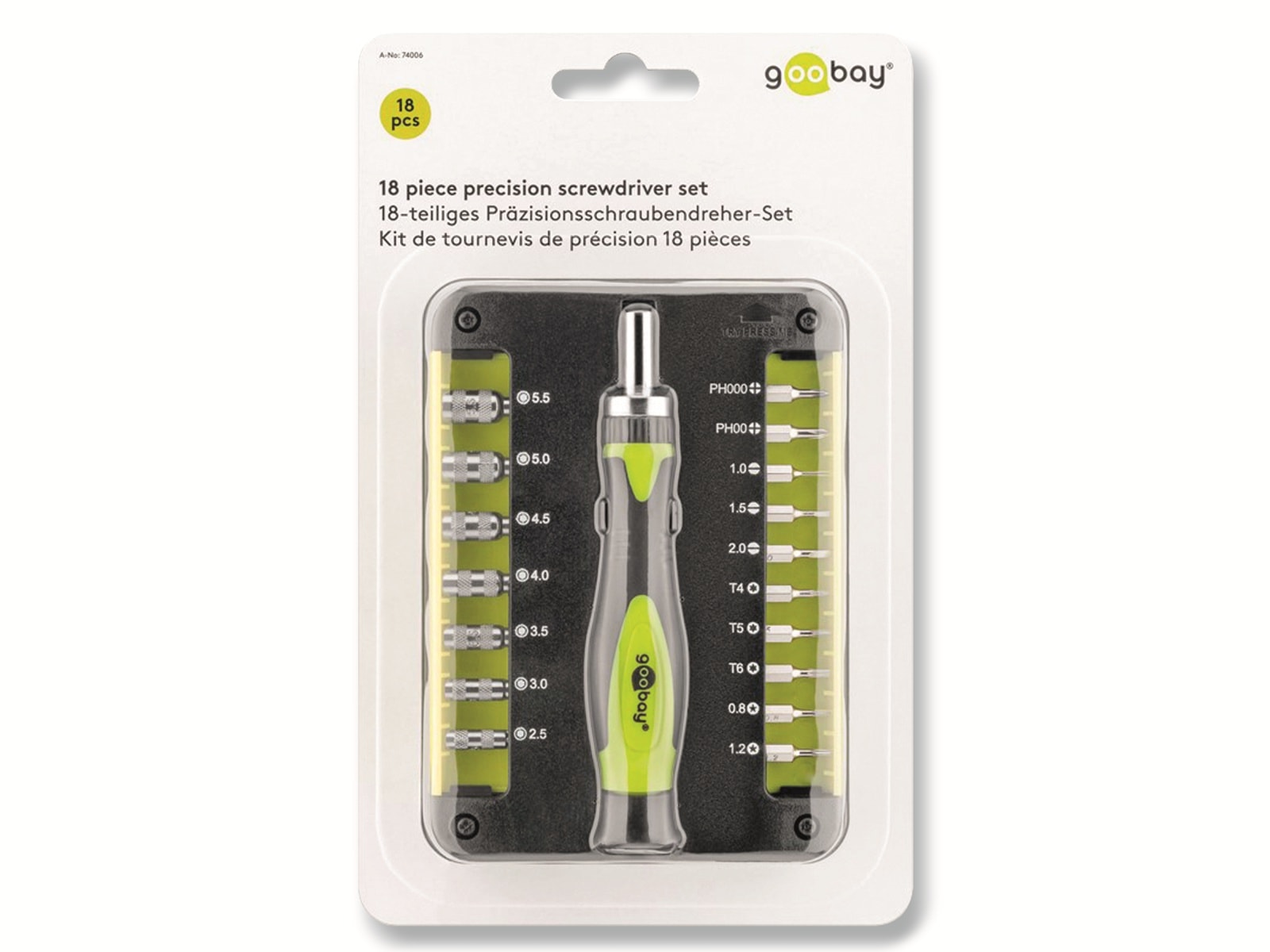 goobay Präzisionsschraubendreher-Set 74006, 18-teilig