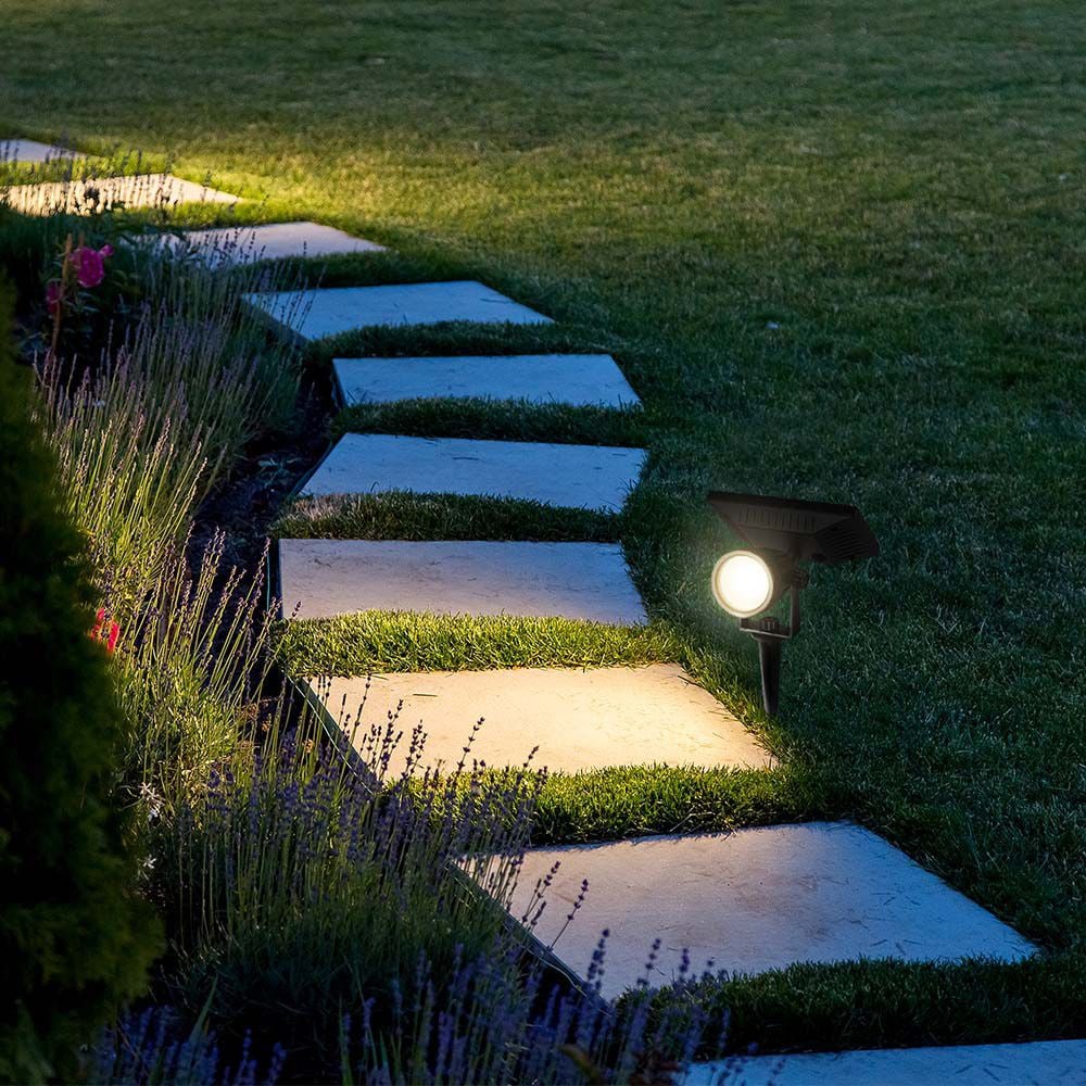 V-TAC Solar LED-Gartenleuchte VT-952, 2 W, 3000 K, IP65, schwarz V-TAC Solar LED-Gartenleuchte VT-952, 2 W, 3000 K, IP65, schwarz
