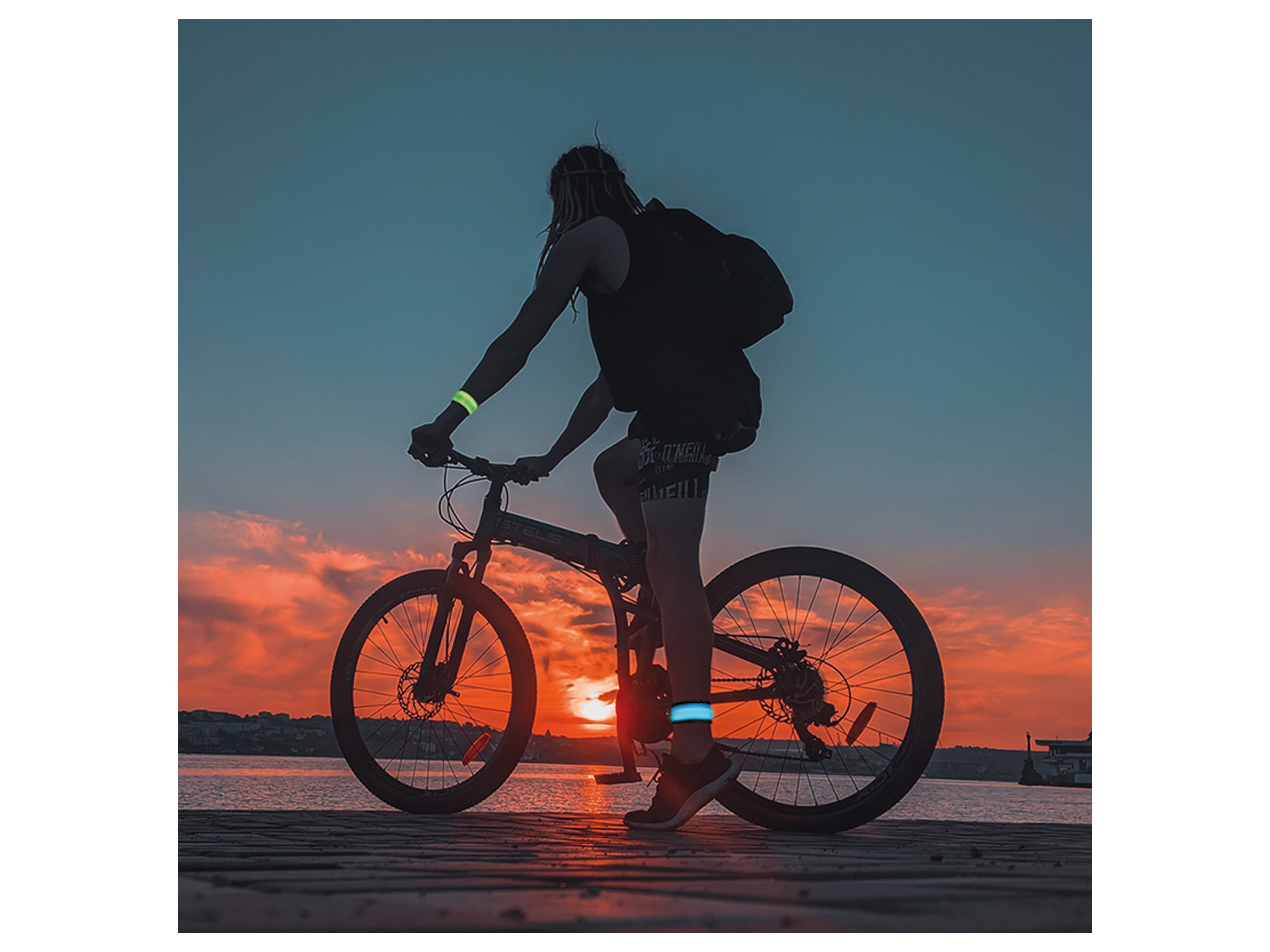 LOGILINK LED-Schnapparmband LED015, 2 Stück, blau/grün, Nylon