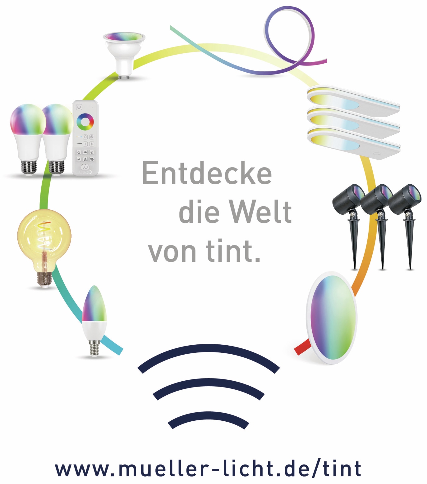 TINT LED-Lampe MüLLER LICHT E27, 15 W, 1520 lm, EEK F, Globe, RGB