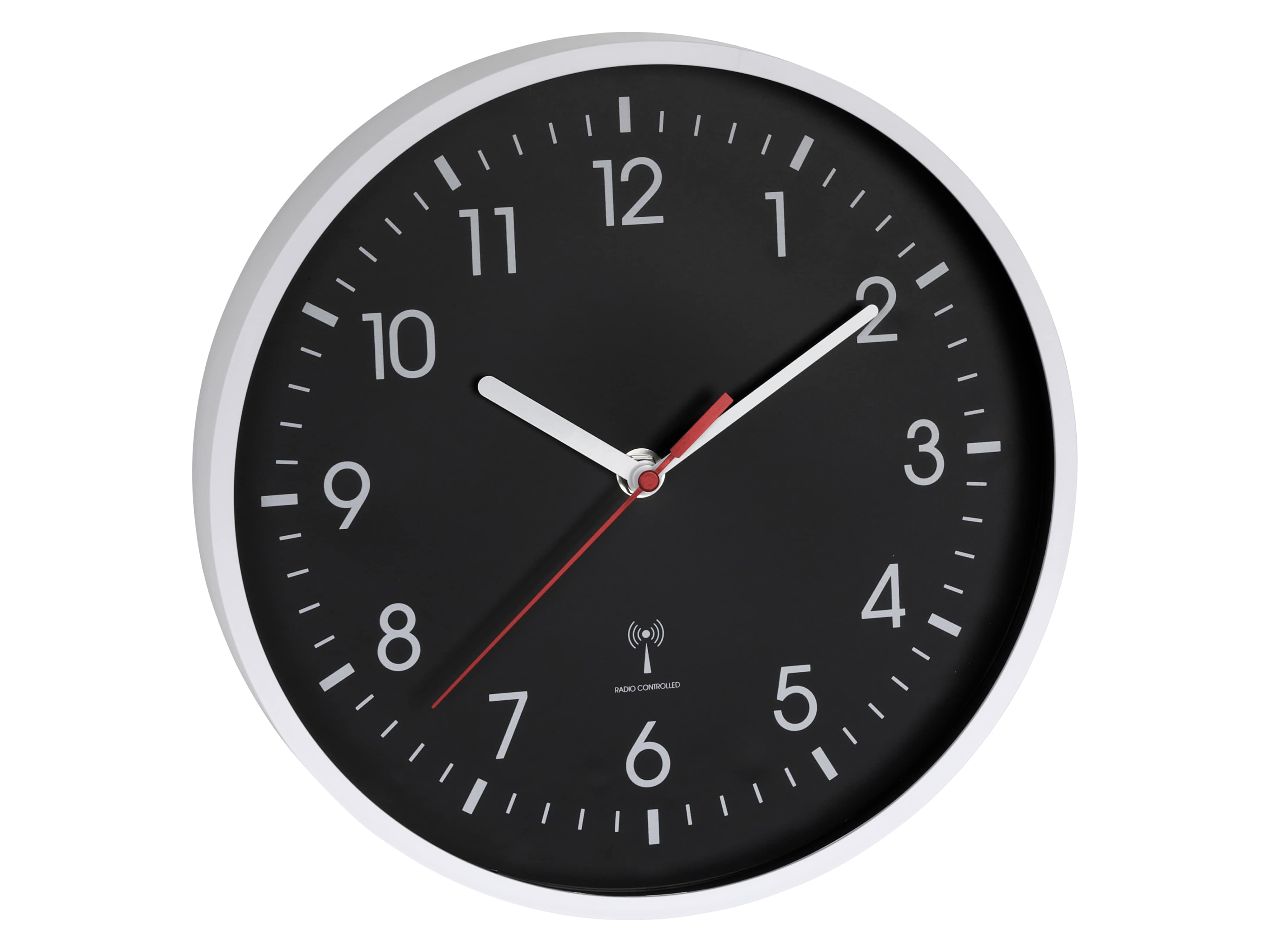 TFA Analoge Funkwanduhr 60.3550.20, schwarz/weiß