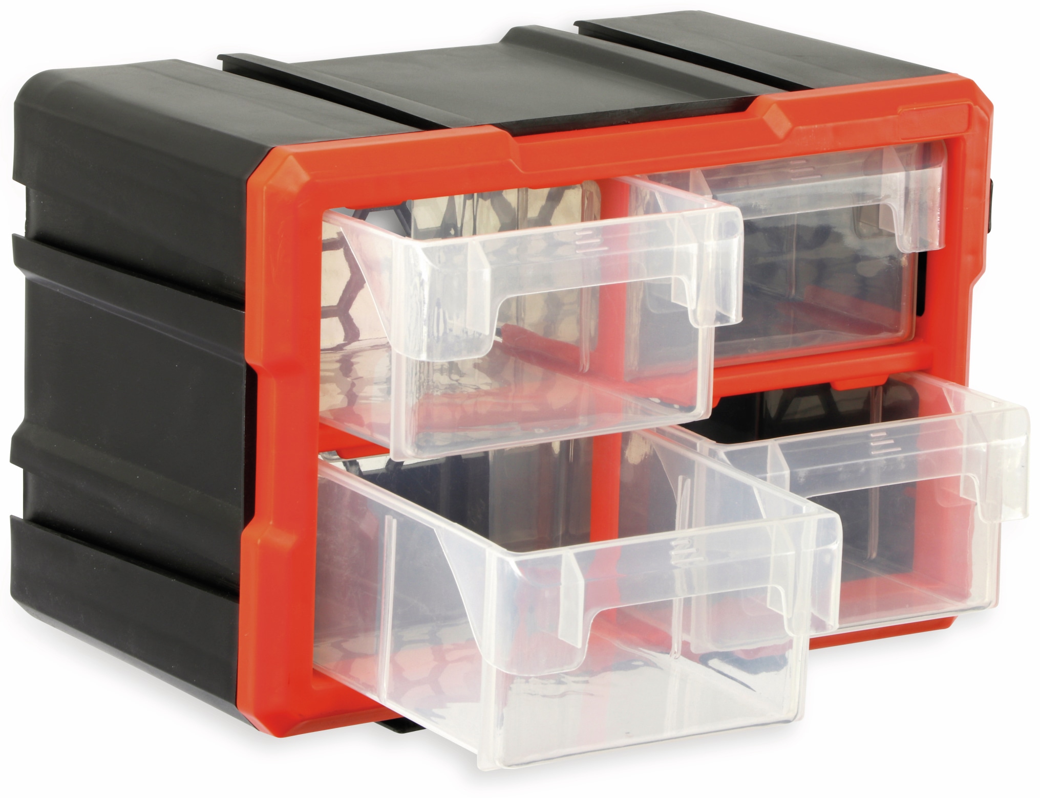 DAYTOOLS Werkzeugbox TW2021, Kunststoff,4-teilig, schwarz/orange