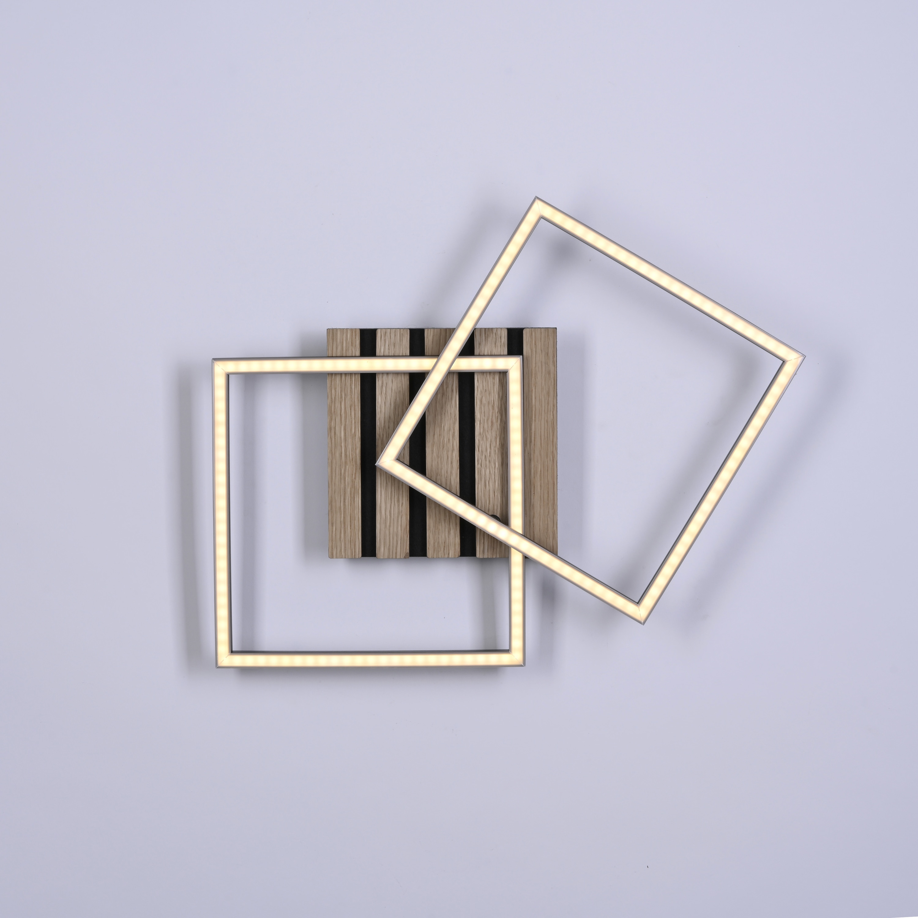 JUST LIGHT LED-Deckenleuchte 14053-79, 15W, 3000K, 2200lm, warmweiß, IP20, Holz/schwarz