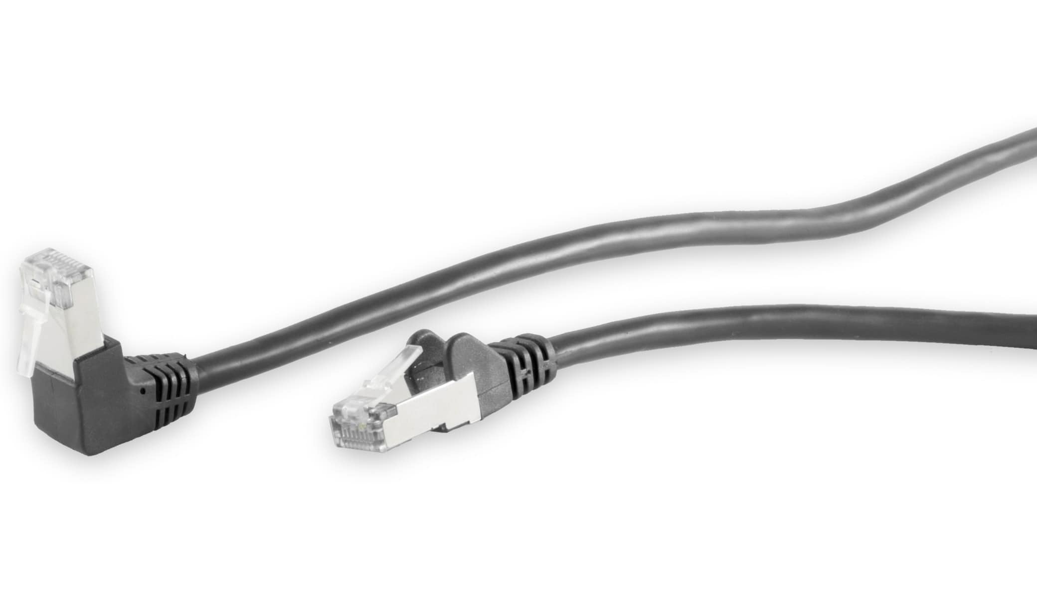 S-IMPULS CAT.6 Patchkabel, S/FTP, 90°-gerade, 0,5 m, schwarz