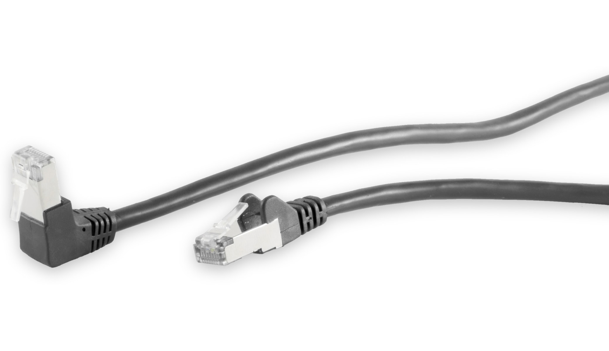 S-IMPULS CAT.6 Patchkabel, S/FTP, 90°-gerade, 0,5 m, schwarz S-IMPULS CAT.6 Patchkabel, S/FTP, 90°-gerade, 0,5 m, schwarz