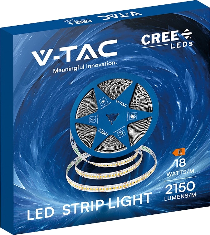 V-TAC LED-Stripe VT-2126016, 180W, EEK: E, 21500lm, 6500K, 120°, 24V, 10m V-TAC LED-Stripe VT-2126016, 180W, EEK: E, 21500lm, 6500K, 120°, 24V, 10m