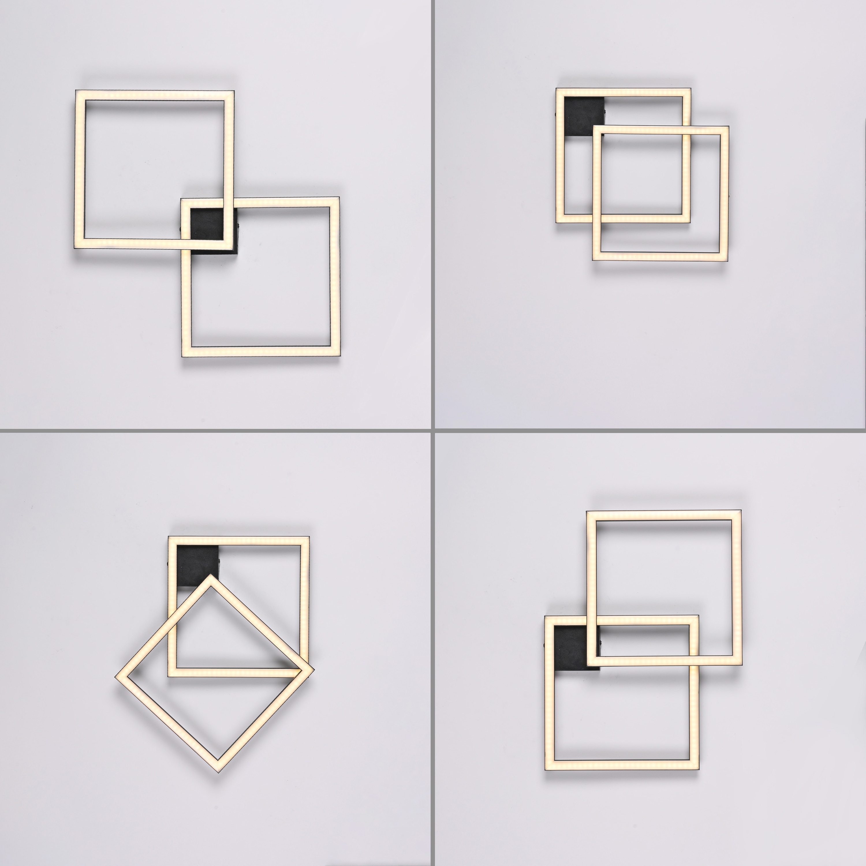 JUST LIGHT LED-Deckenleuchte 14708-18, 20W, 3000K, 2690lm, IP20, schwarz