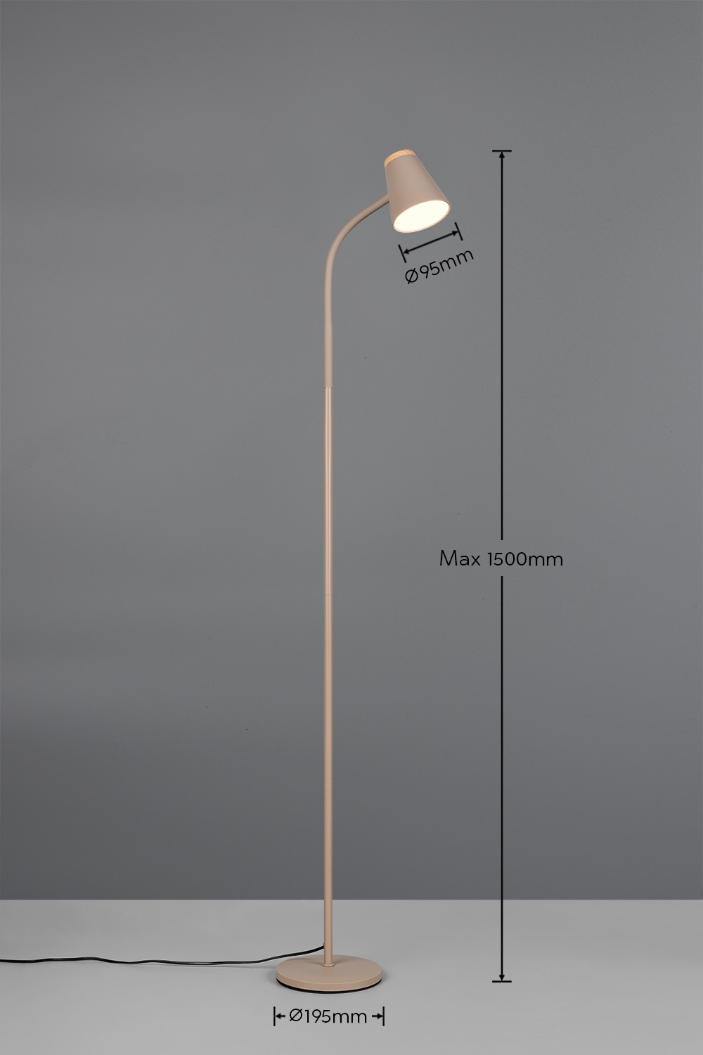 REALITY LED-Stehleuchte PONGO, R45831143, 4,5W, 500lm, 3000K, beige