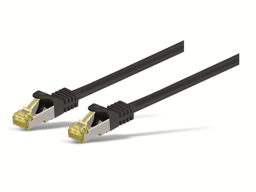 GOOBAY RJ45 Patchkabel S/FTP (PIMF), m. CAT.7 Rohkabel, schwarz, 0,5 m GOOBAY RJ45 Patchkabel S/FTP (PIMF), m. CAT.7 Rohkabel, schwarz, 0,5 m