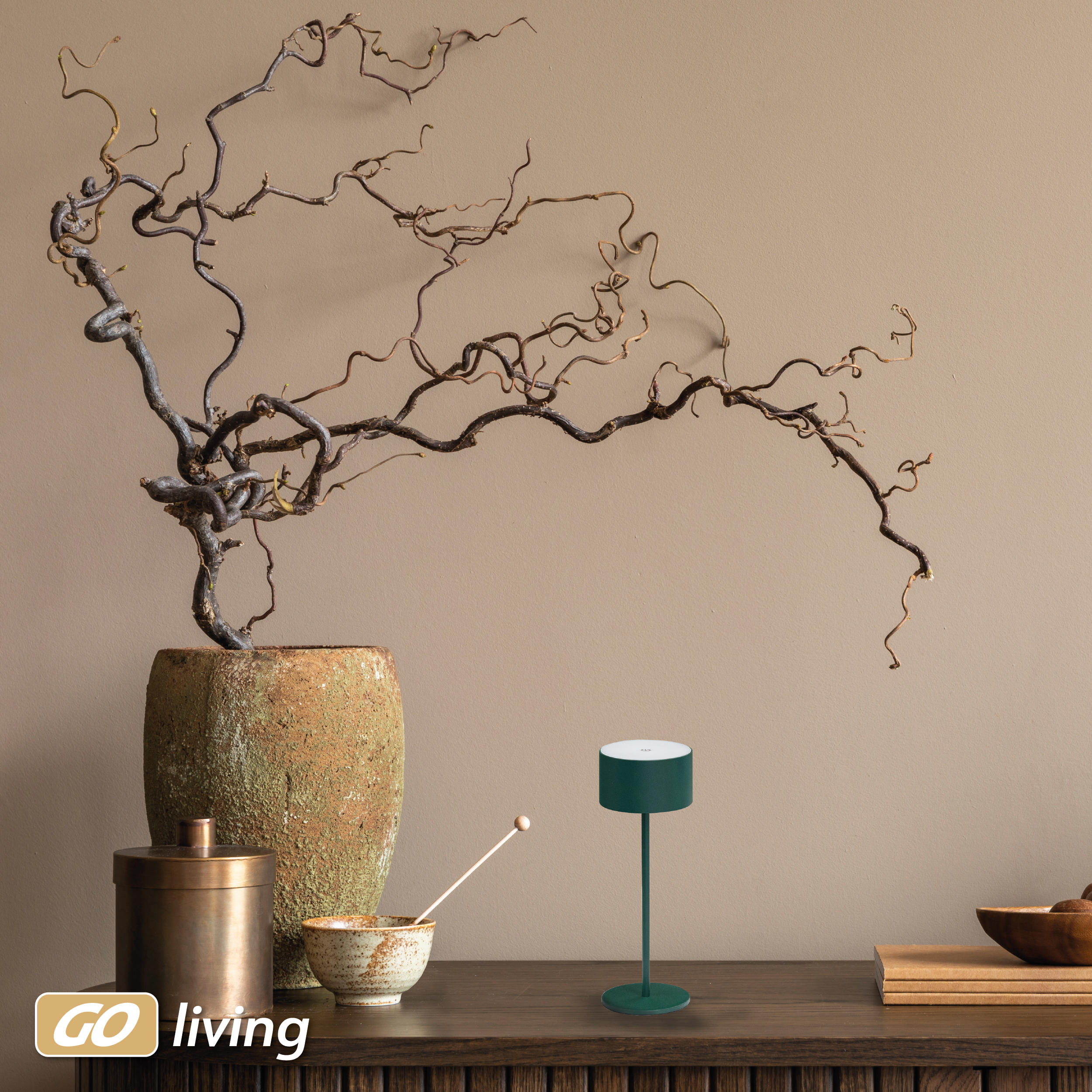 MÜLLER-LICHT LED-Akku-Tischleuchte Flora, 2 W, 110 lm, 3000 K, grün