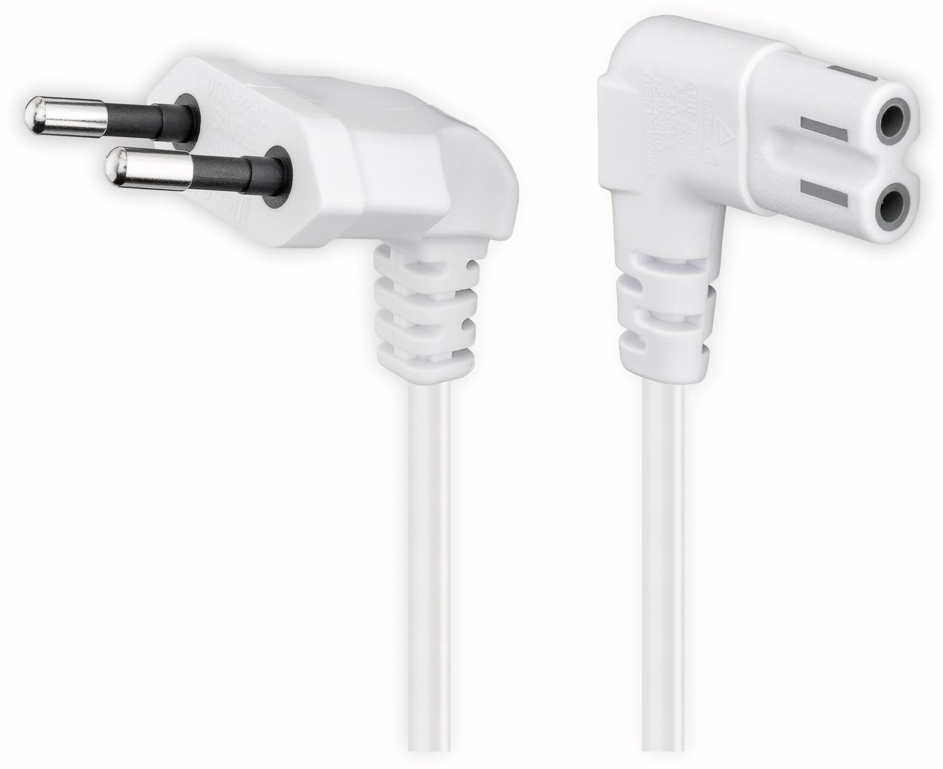 GOOBAY Euro-Netzkabel mit Doppelnutkupplung, weiß, 3m, 90° GOOBAY Euro-Netzkabel mit Doppelnutkupplung, weiß, 3m, 90°