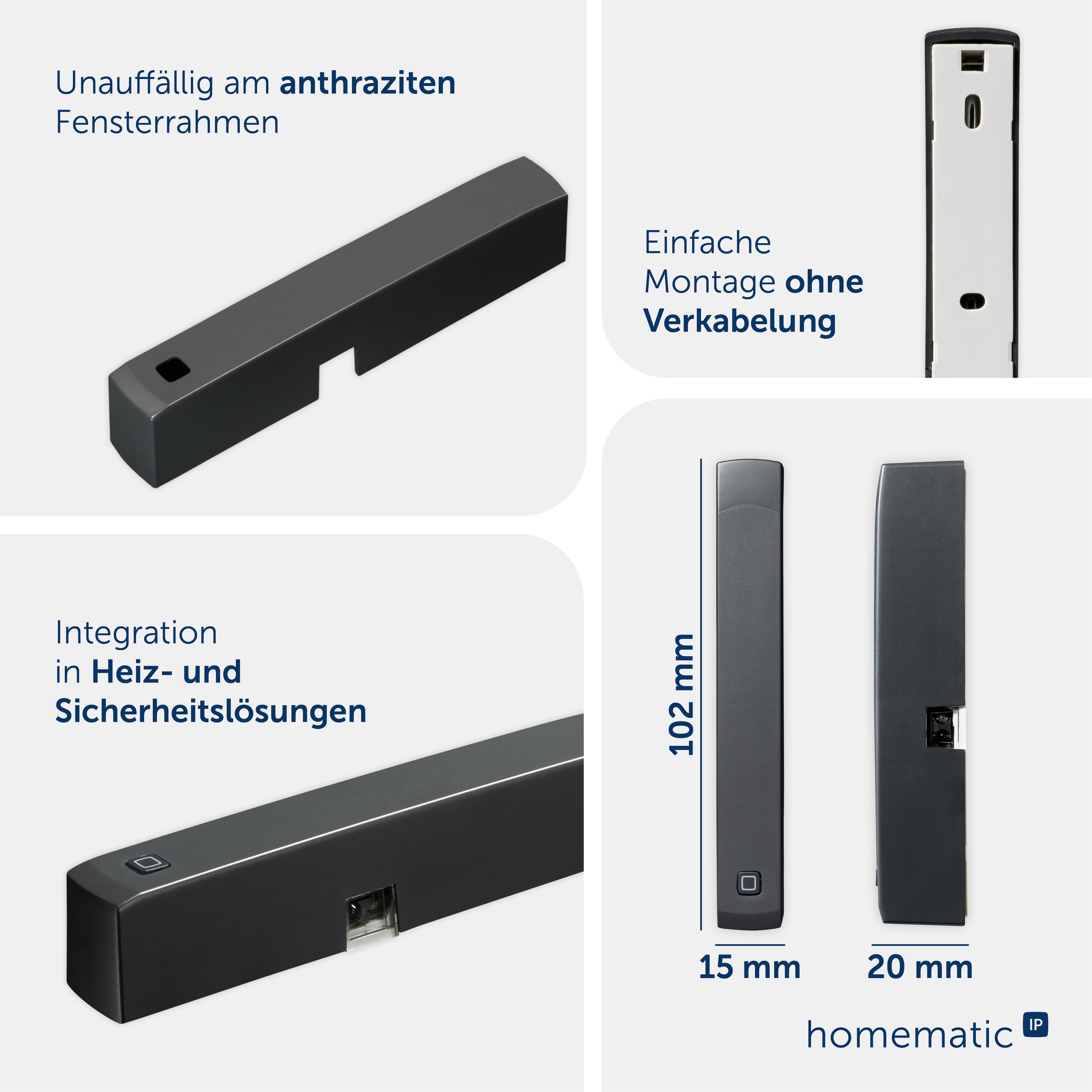 HOMEMATIC IP 160027A0, Fenster- und Türkontakt, optisch, anthrazit