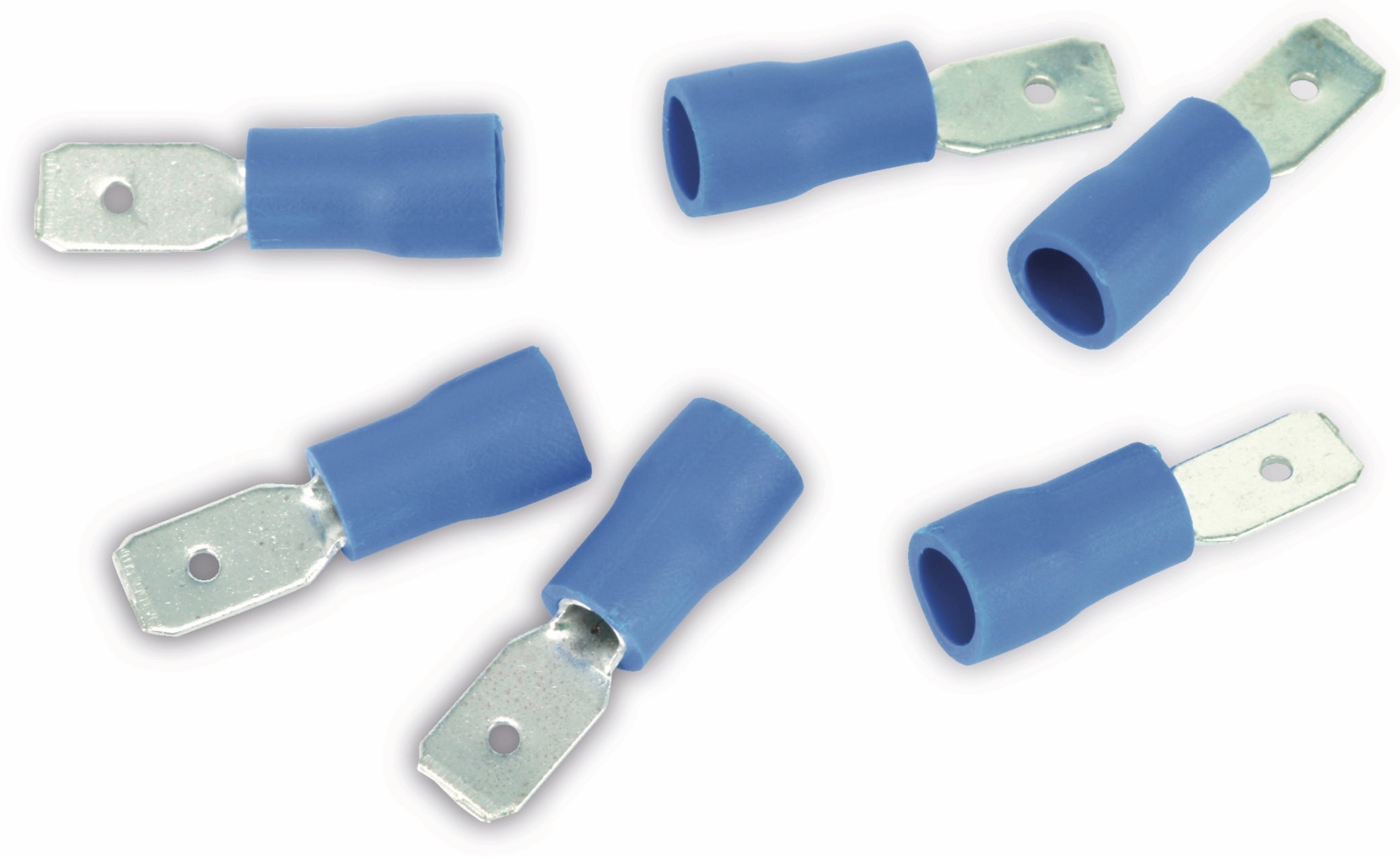 Flachstecker, 4,8 mm, blau, 10 Stück Flachstecker, 4,8 mm, blau, 10 Stück