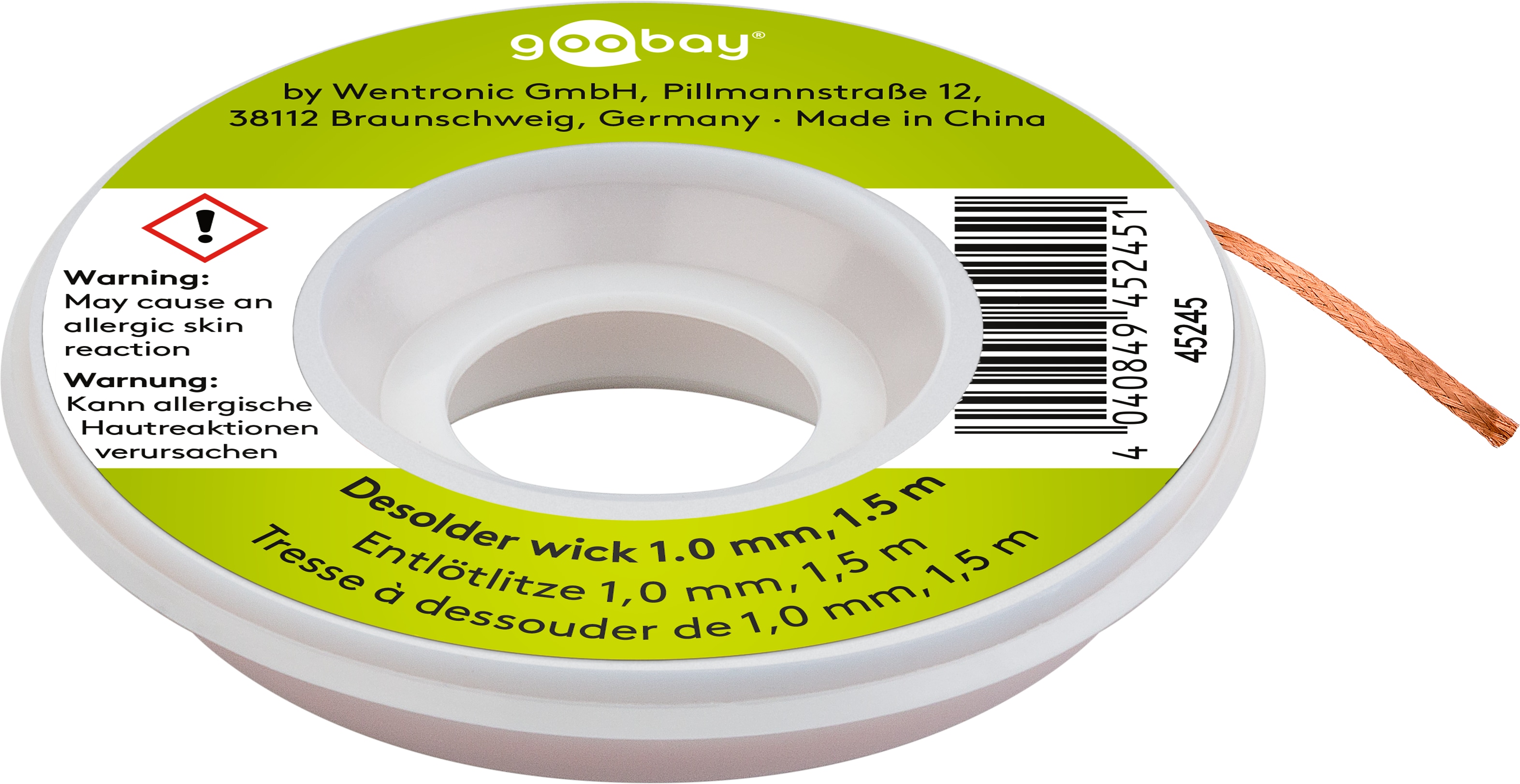 GOOBAY Entlötlitze, Ø 1,0 mm, 1,5 m GOOBAY Entlötlitze, Ø 1,0 mm, 1,5 m