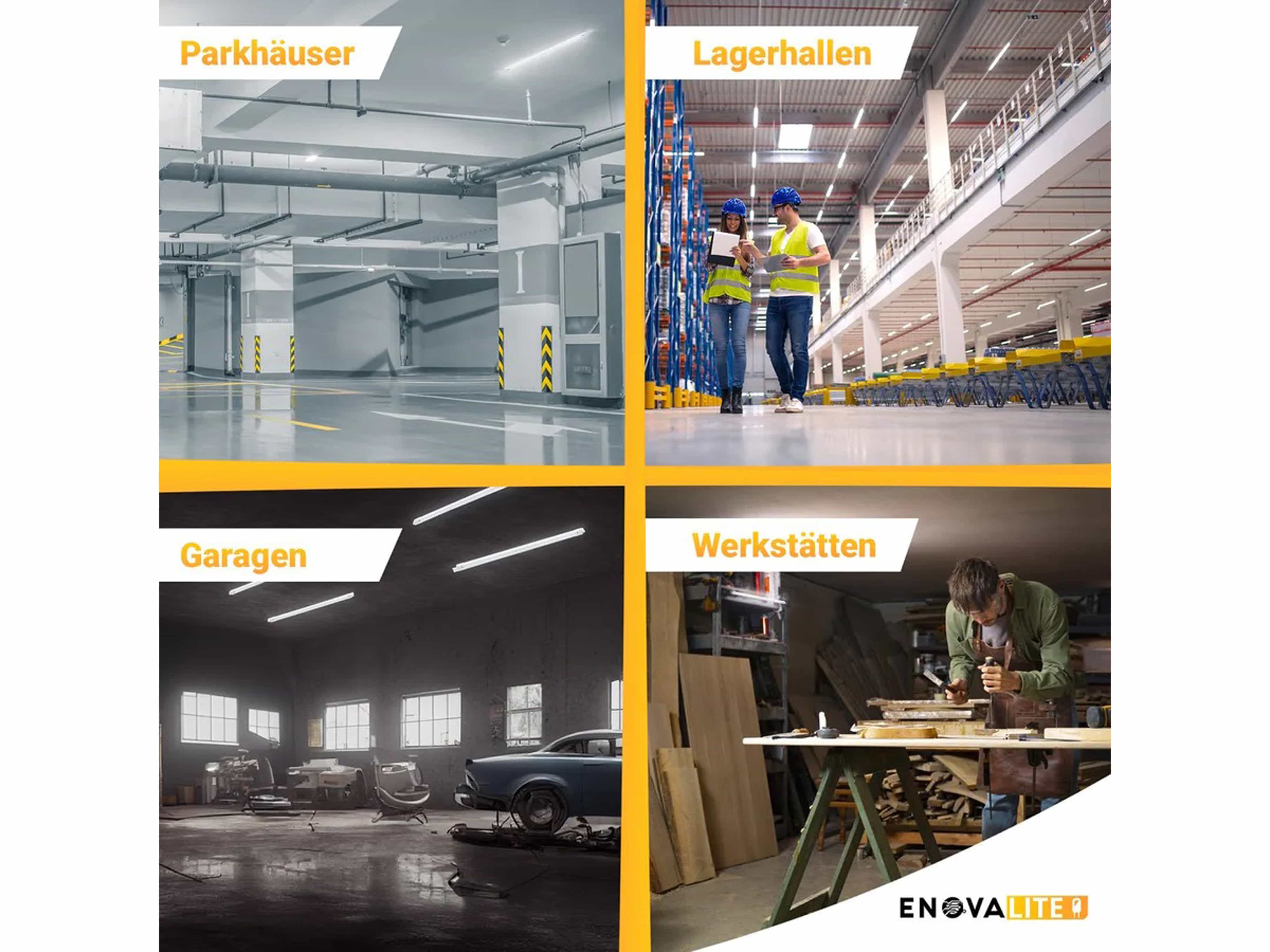 ENOVALITE LED-Feuchtraumleuchte PRO, EEK: E, 36W, 4320lm, 4000K, 1200mm
