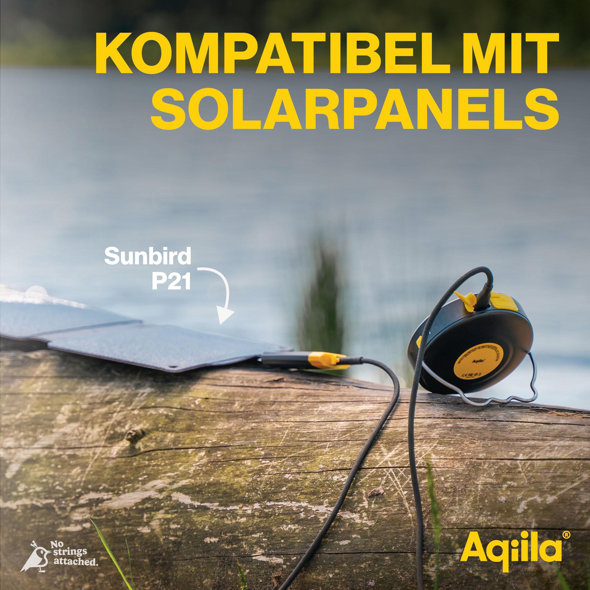 AQIILA BL10, Leuchte, 20 W mit Powerbank, 10.000mAh, schwarz AQIILA Powerbank BL10, mit Leuchte, 20 W, 10.000mAh, schwarz