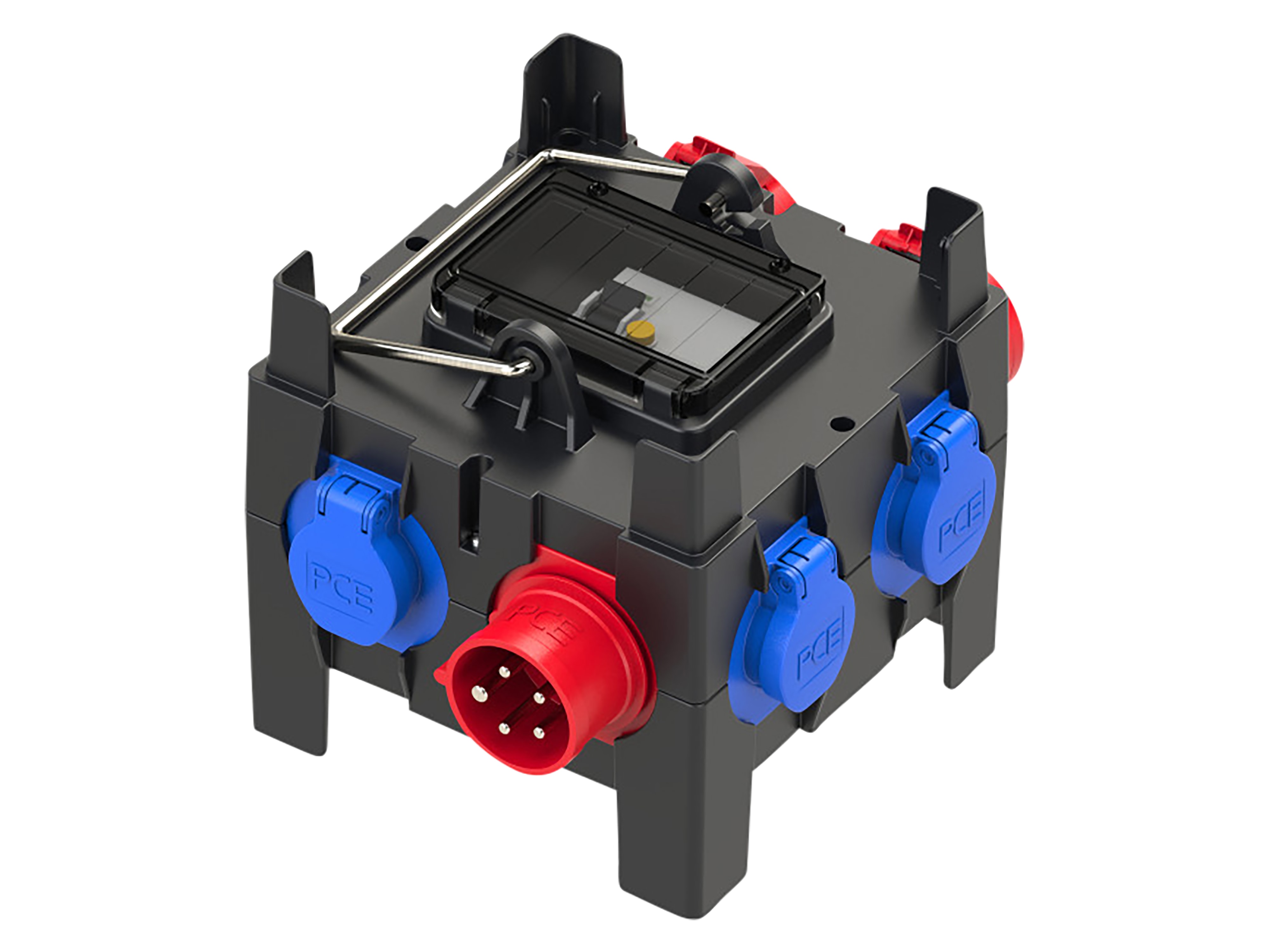 PCE Stromverteiler IMST, 2x CEE 16A, 4x SSD 16A, IP44, schwarz