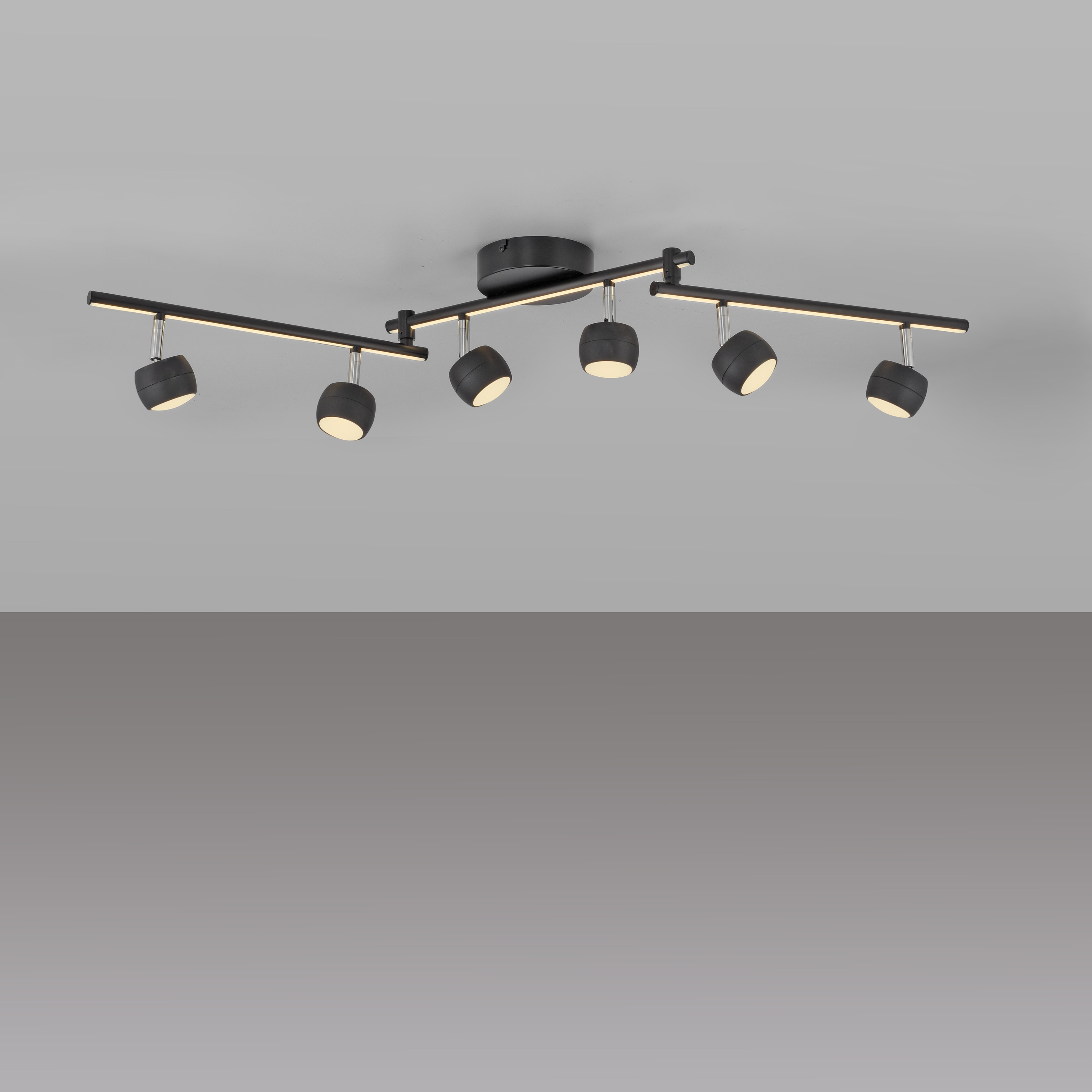 JUST LIGHT LED-Deckenleuchte 11403-18, 32W, 3000K, 37000lm, ww, IP20, schwarz