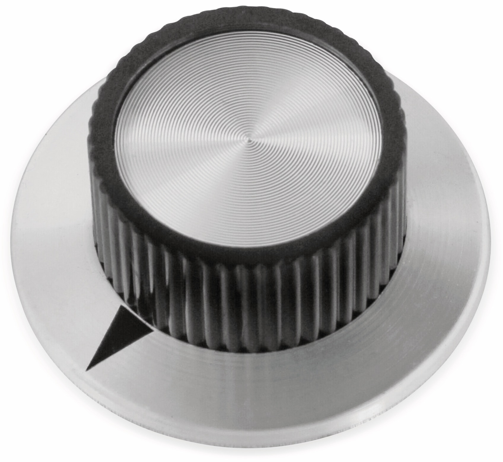 Drehknopf, 38x16 mm, Ø6 mm, ohne Skala, Kunststoff Alu Drehknopf, 38x16 mm, Ø6 mm, ohne Skala, Kunststoff Alu