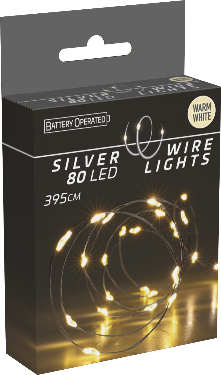 LED-Lichterkette Silberdraht 80 LEDs, warmweiß, Batteriebetrieb LED-Lichterkette Silberdraht 80 LEDs, warmweiß, Batteriebetrieb