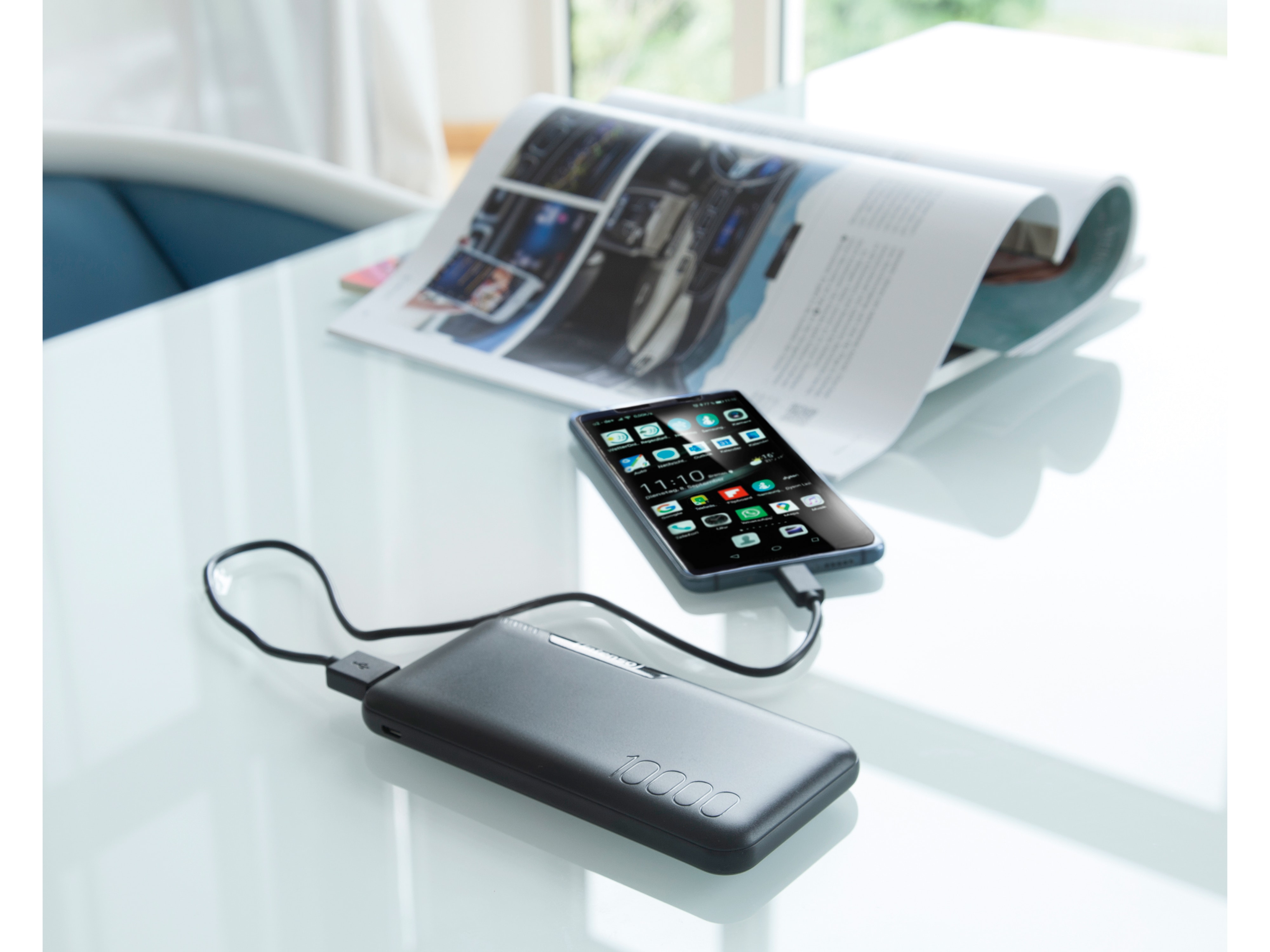 INTENSO USB Powerbank 7332431 P 10000, 10.000 mAh, schwarz