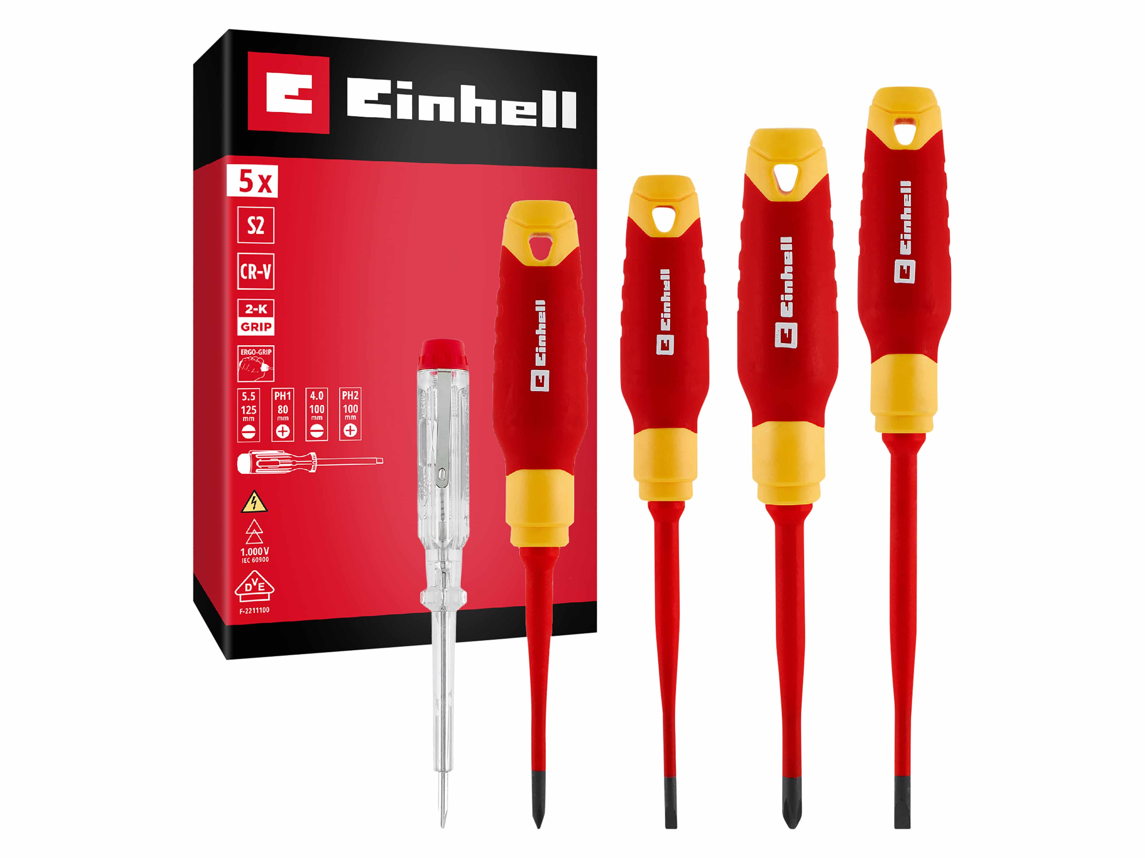 EINHELL Elektriker-Schraubendreher-Set VDE, 370541, 5-teilig EINHELL Elektriker-Schraubendreher-Set VDE, 370541, 5-teilig