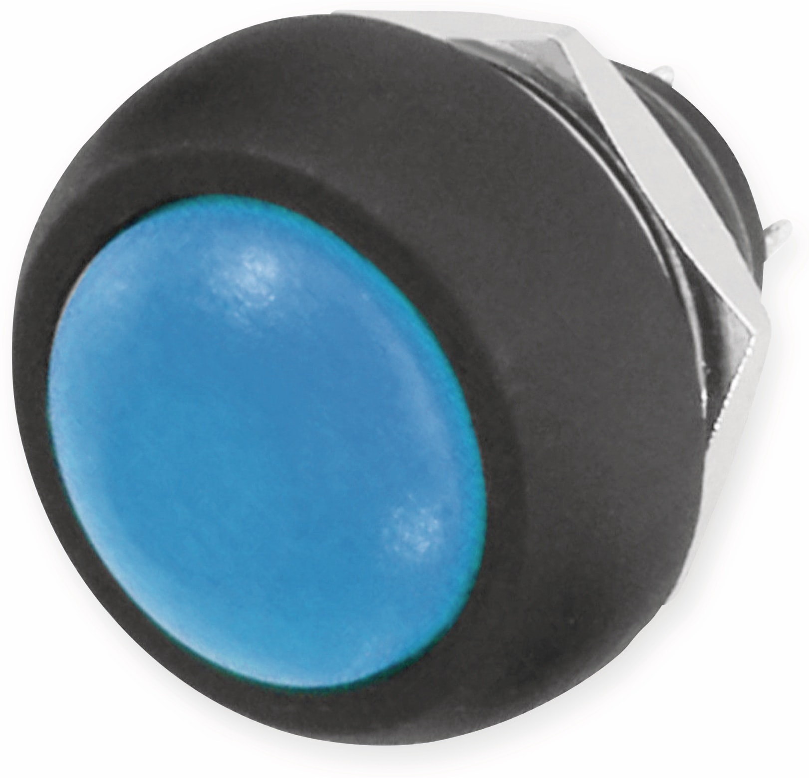 Drucktaster blau Ø 17,5mm, 36V/1A, 1-polig, Schließer, Lötanschluss Drucktaster blau Ø 17,5mm, 36V/1A, 1-polig, Schließer, Lötanschluss