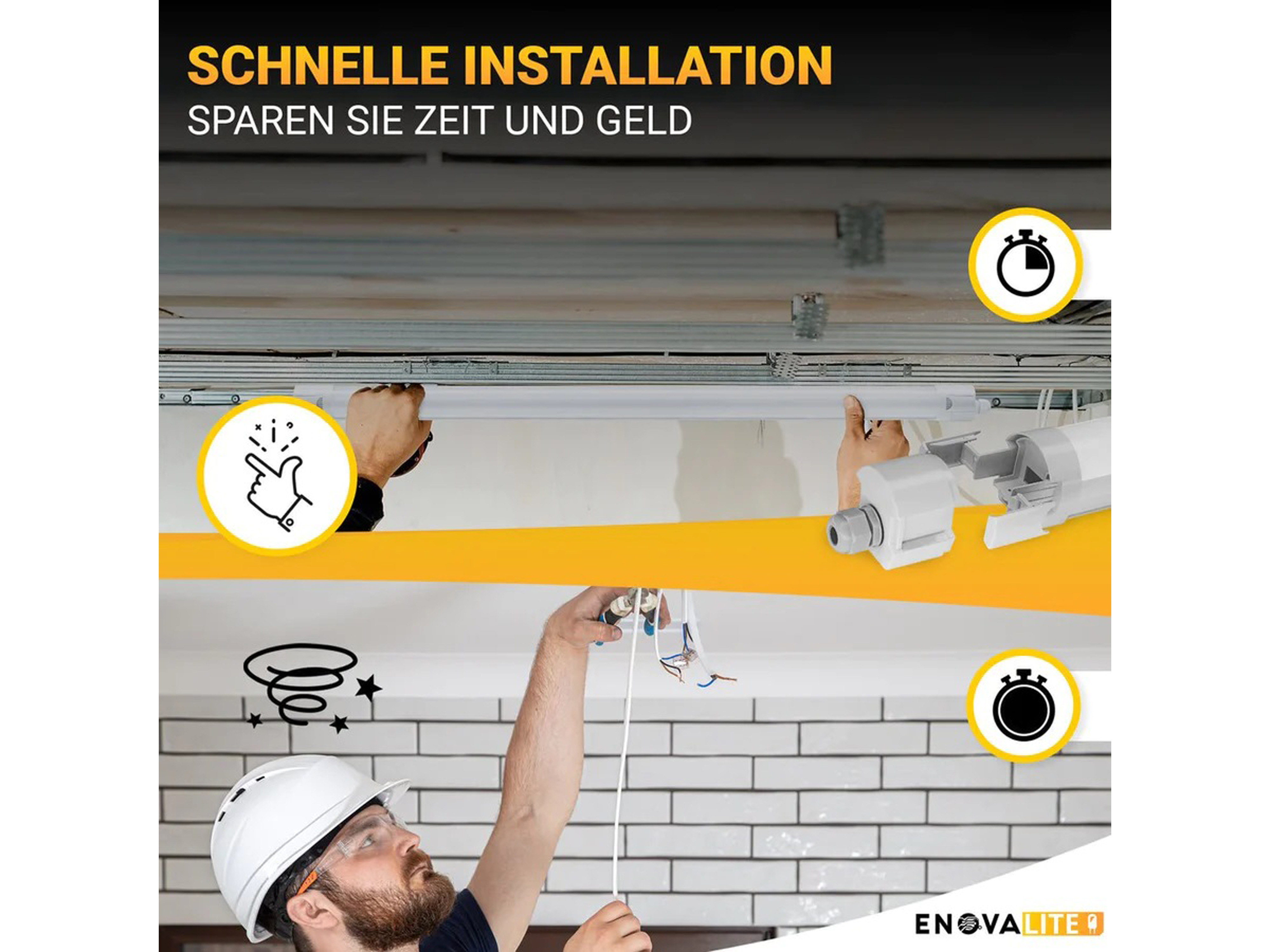 ENOVALITE LED-Feuchtraumleuchte PRO, EEK: E, 36W, 4320lm, 4000K, 1200mm