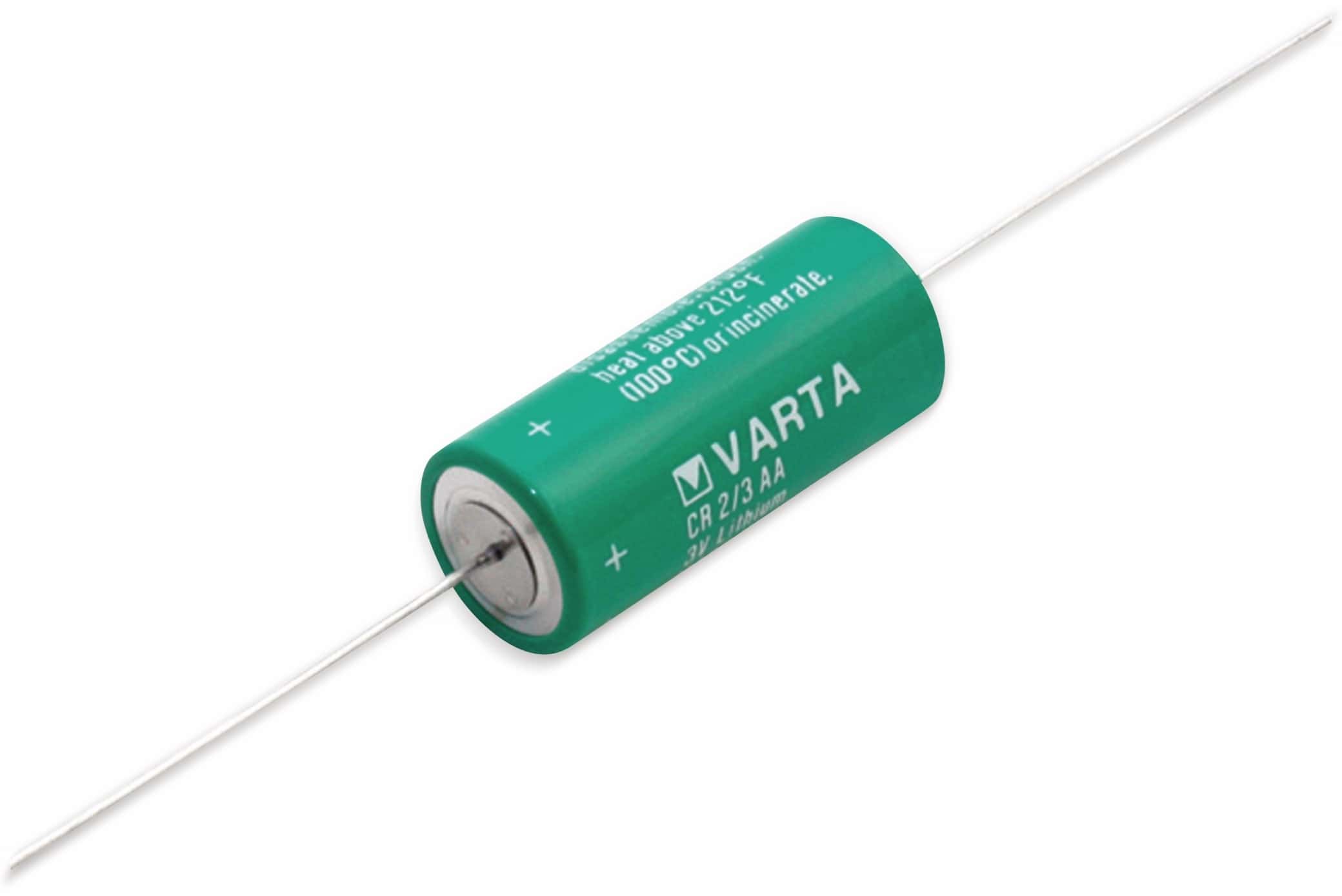 VARTA Lithium-Batterie CR 2/3AA-CD, mit Axialdraht, 3 V-, 1350 mAh