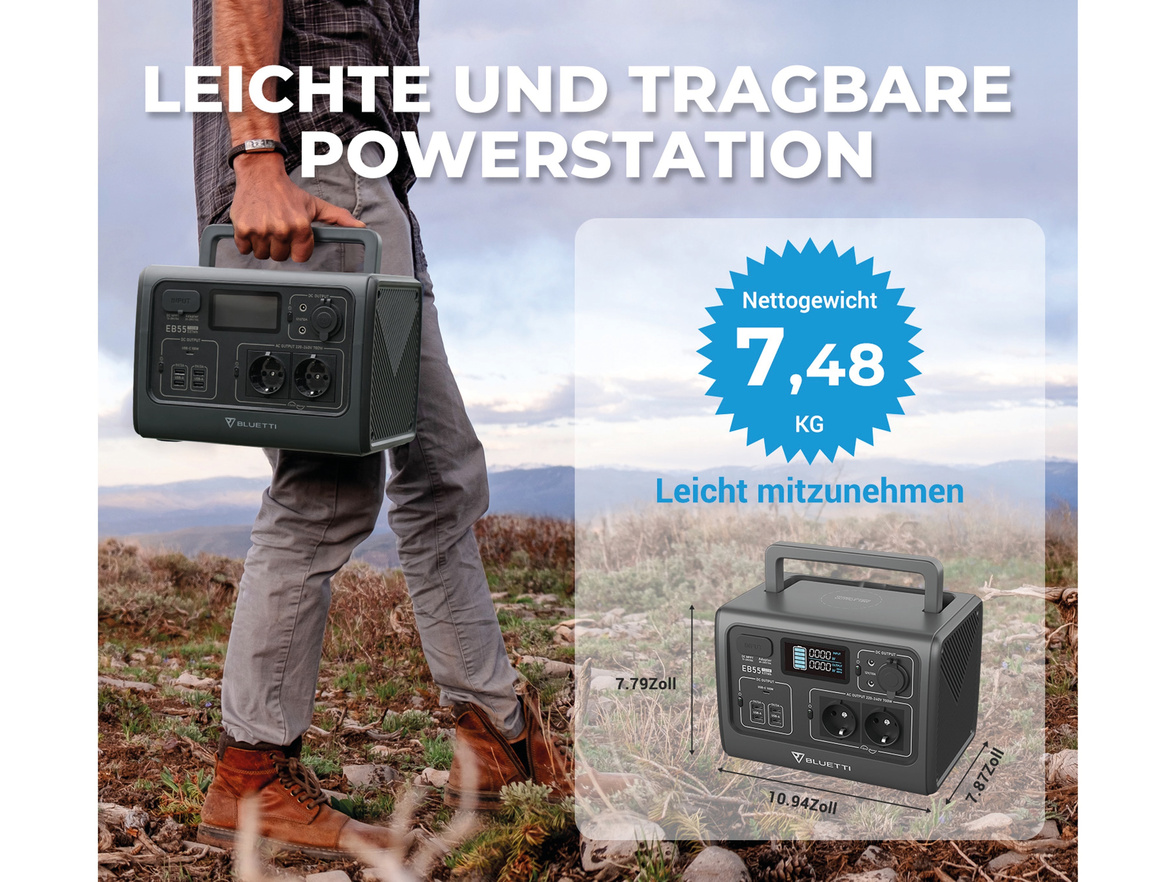 BLUETTI Powerstation EB55, 700 W BLUETTI Powerstation EB55, 700 W