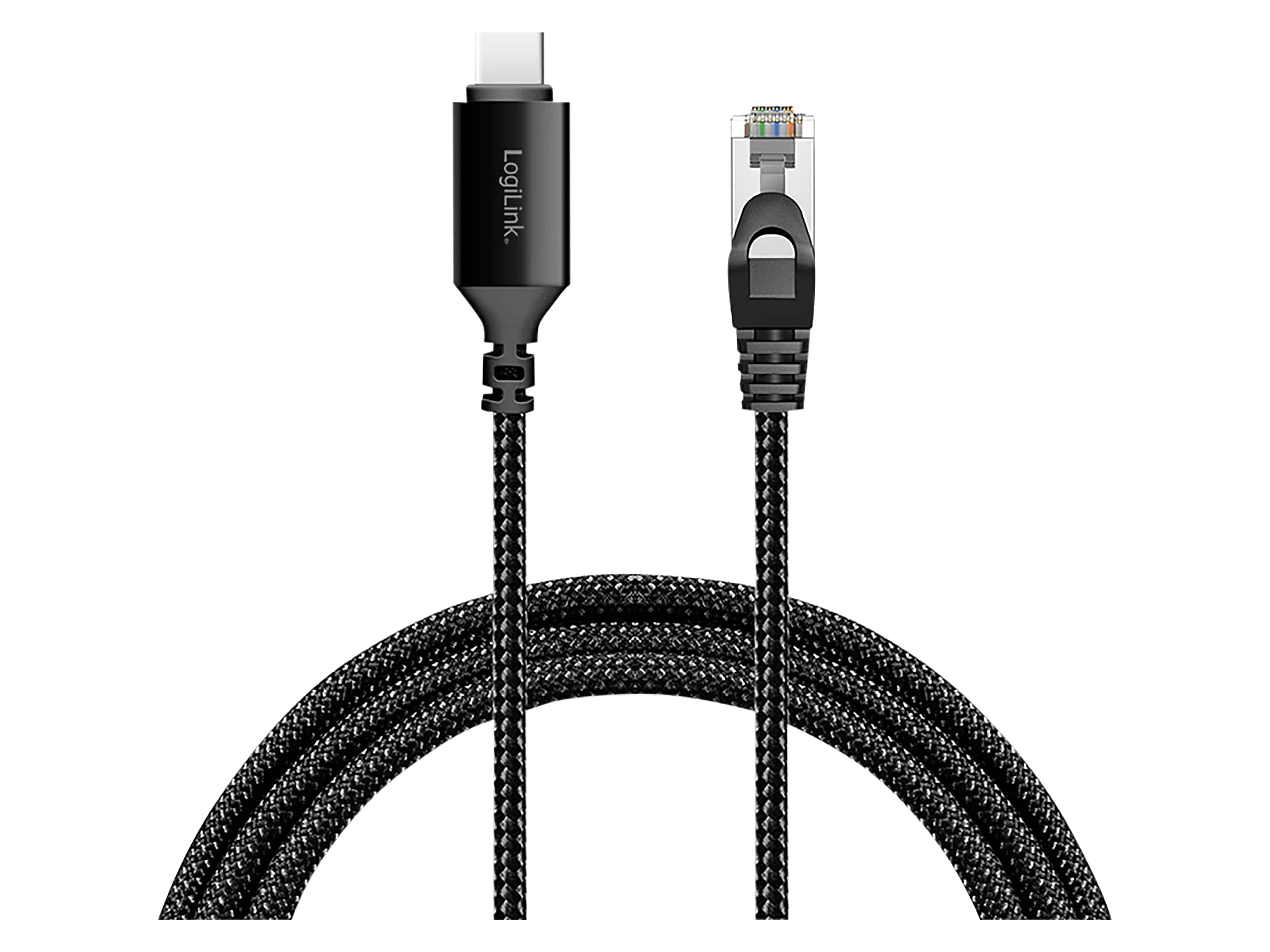 LOGILINK USB-C Ethernet-Kabel CAT6 CU0410 USB-C 3.2 auf RJ 45 1m