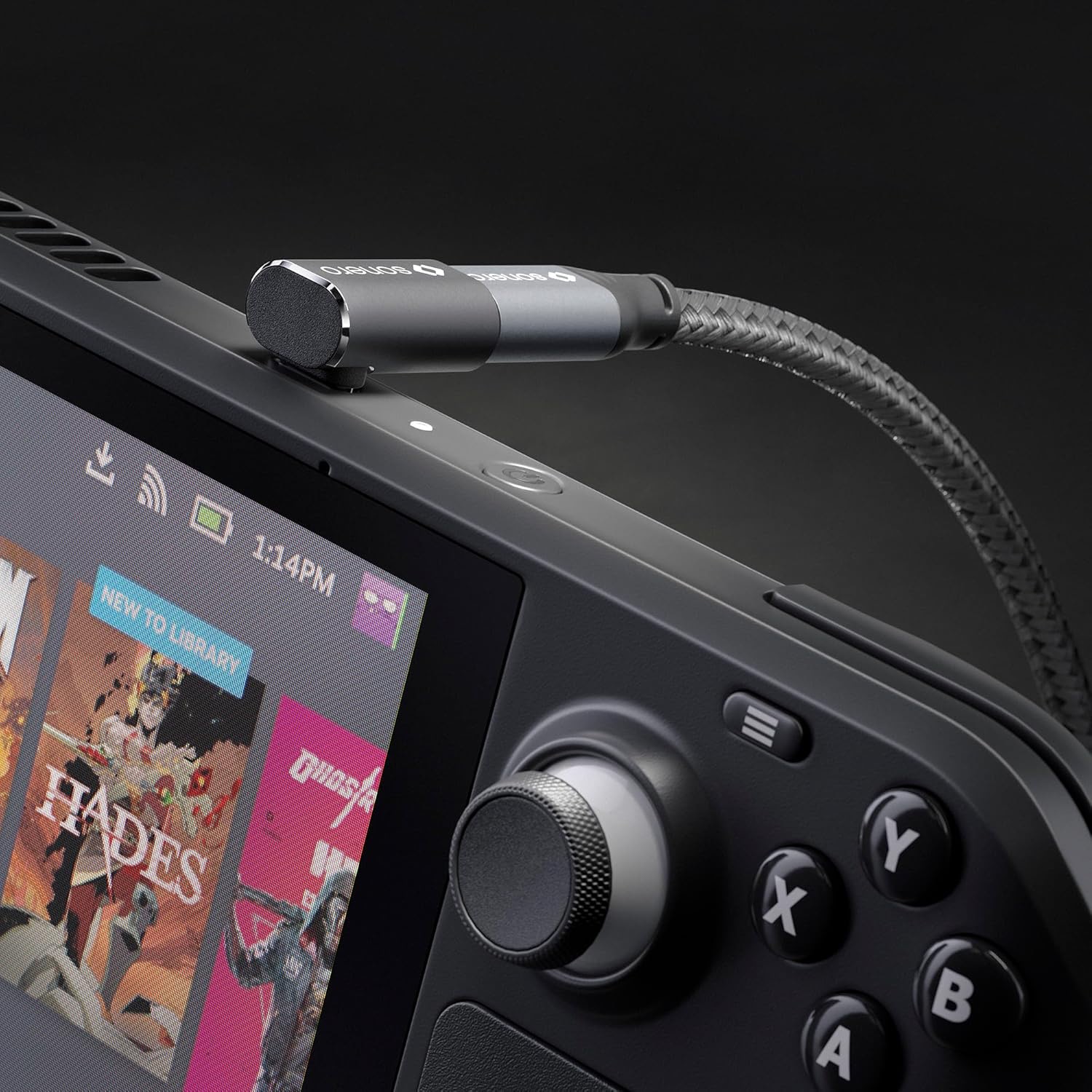 SONERO USB-C Adapter X-UA131 90° 40Gbps 240W Alu schwarz