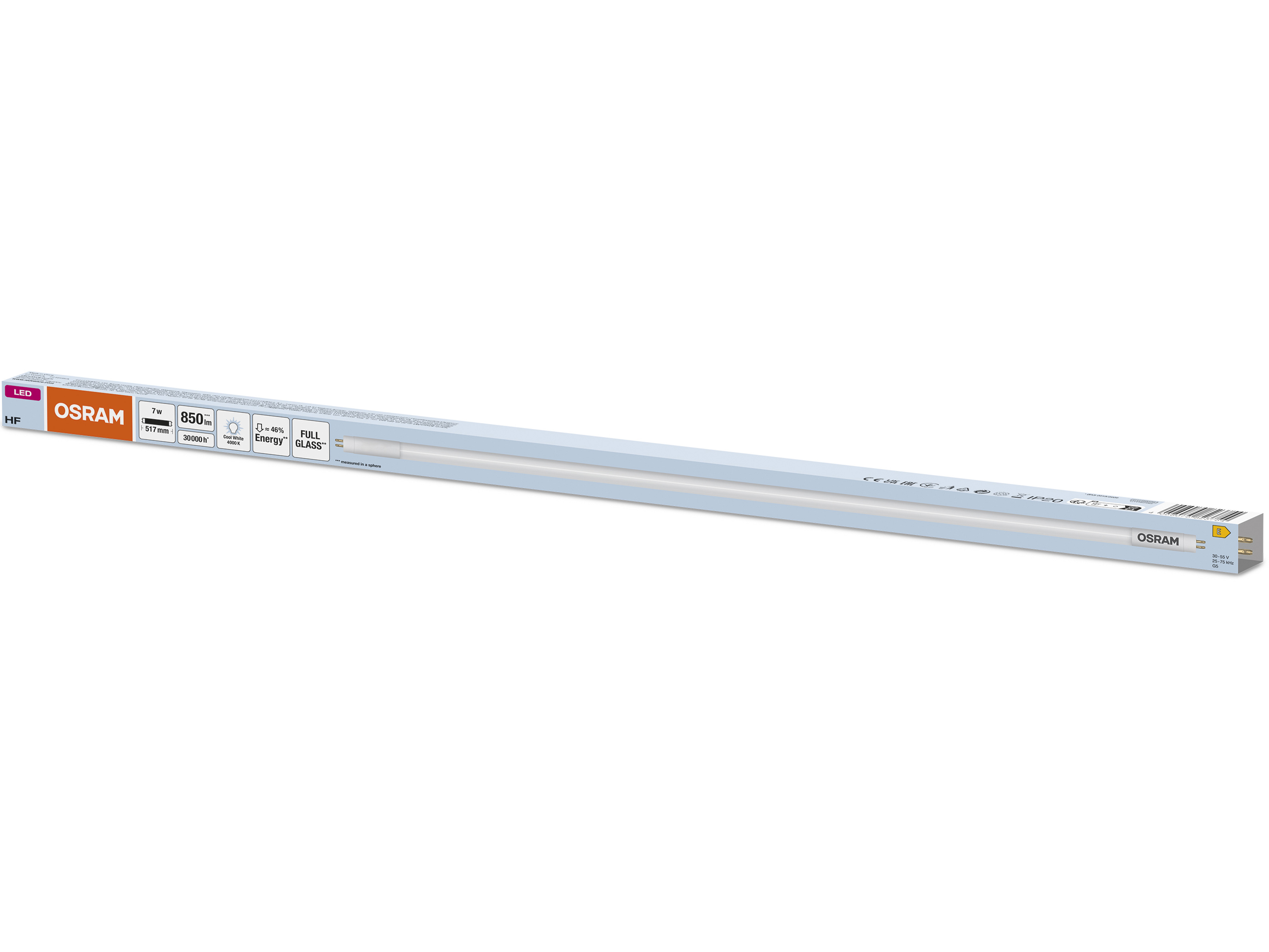 OSRAM LED-Röhre, T5, 517mm, G5, EEK: E, 7W, 850lm, 4000K OSRAM LED-Röhre, T5, 517mm, G5, EEK: E, 7W, 850lm, 4000K