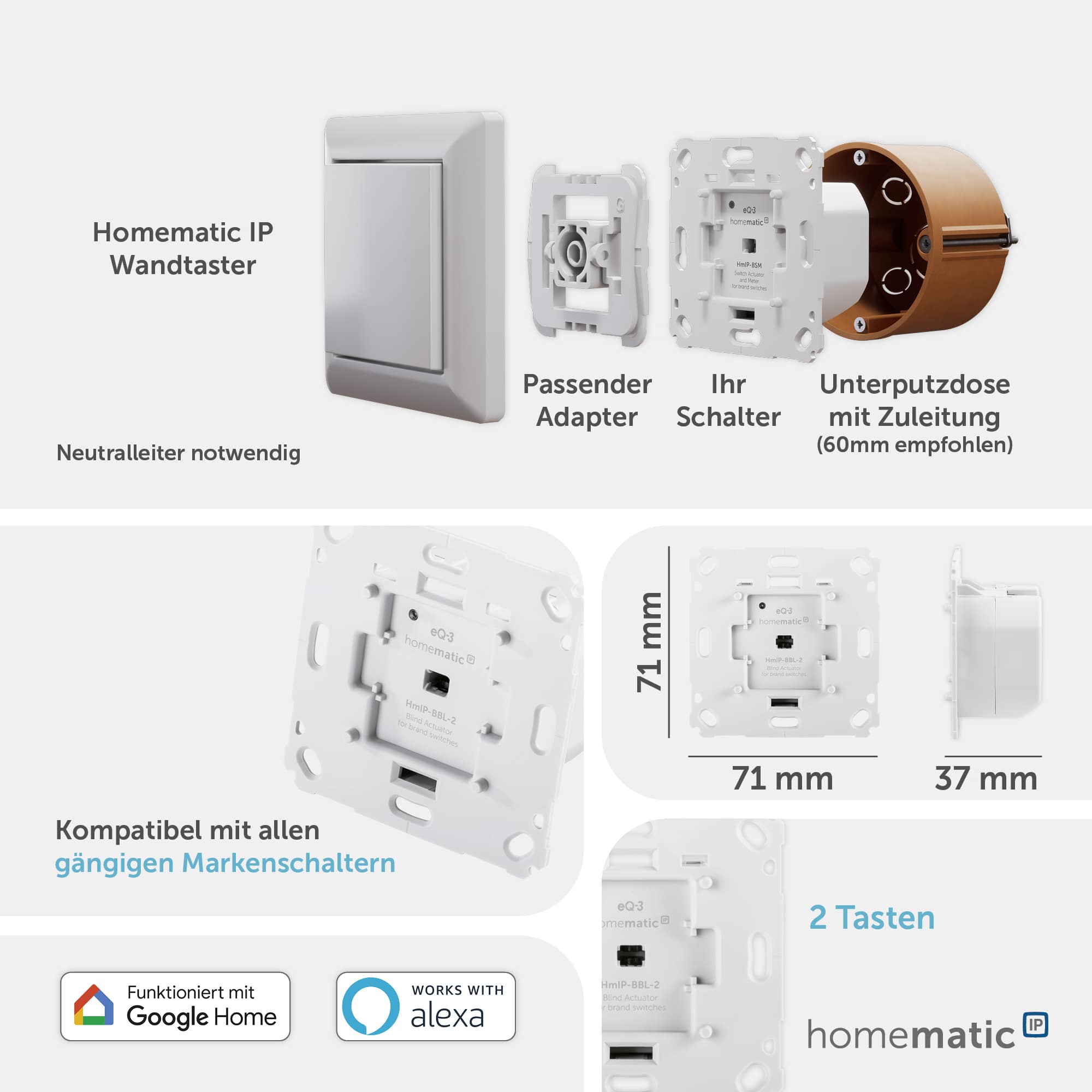 HOMEMATIC IP Smart Home 151333A0, Jalousieaktor