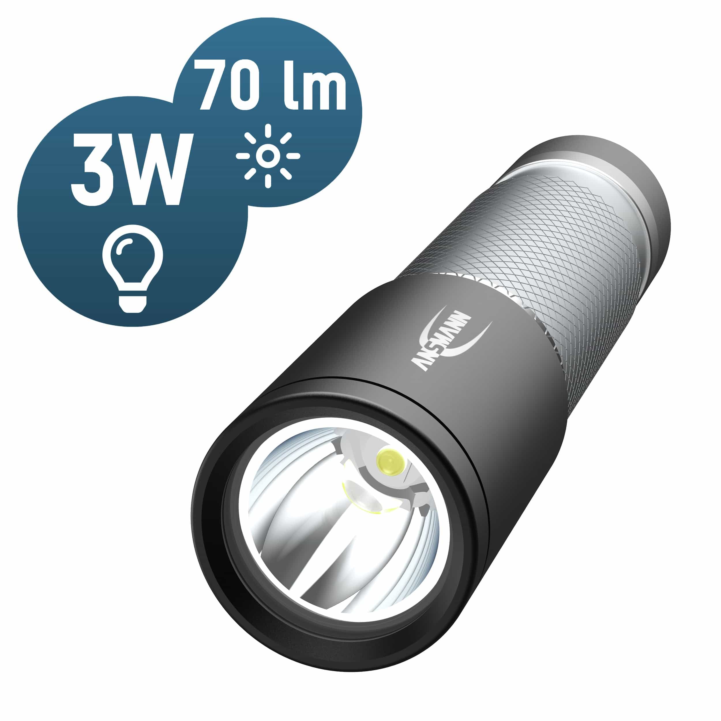 ANSMANN LED-Taschenlampe Daily Use 70B, 70 lm, batteriebetrieben ANSMANN LED-Taschenlampe Daily Use 70B, 70 lm, batteriebetrieben
