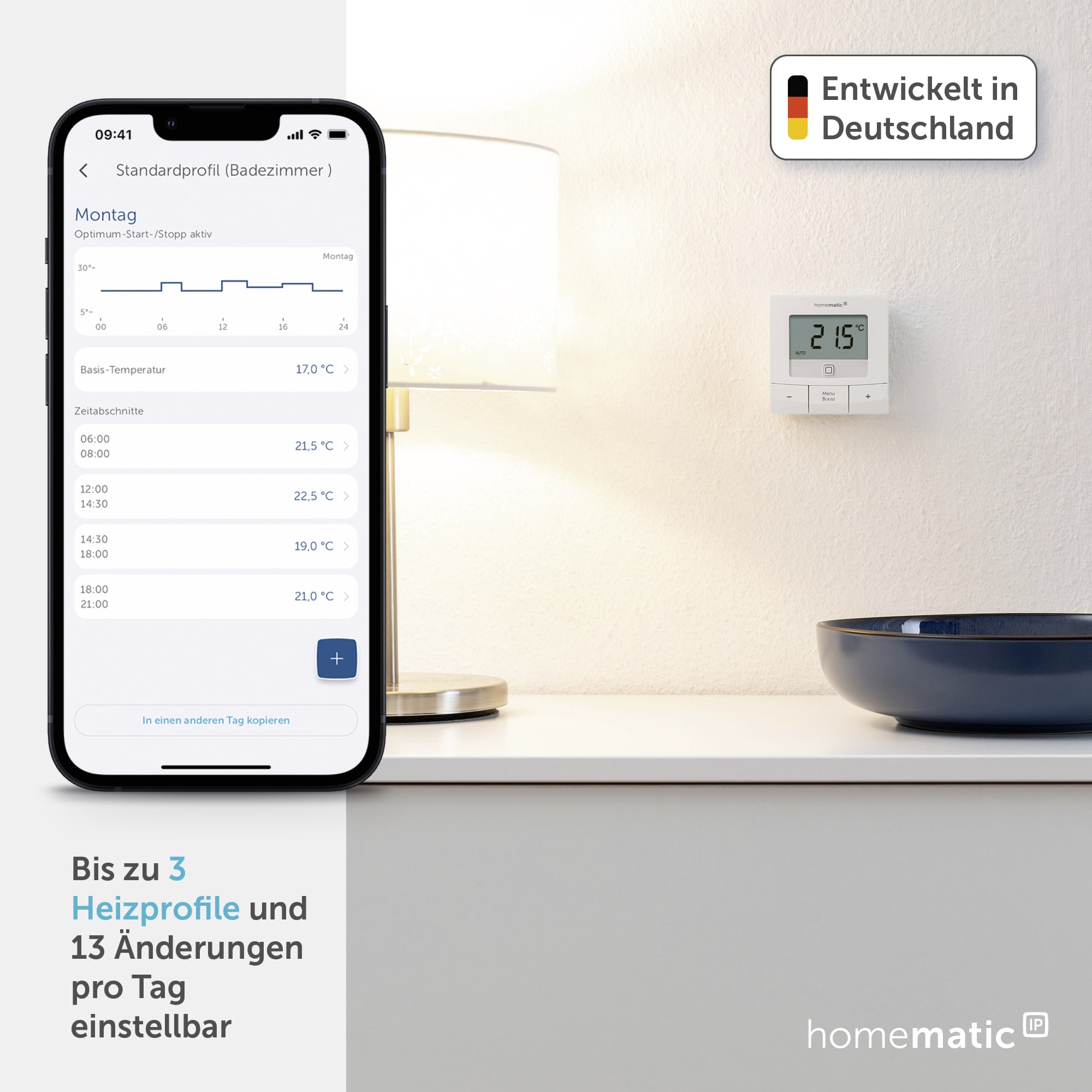 HOMEMATIC IP Smart Home 154666A0, Wandthermostat basic, weiß